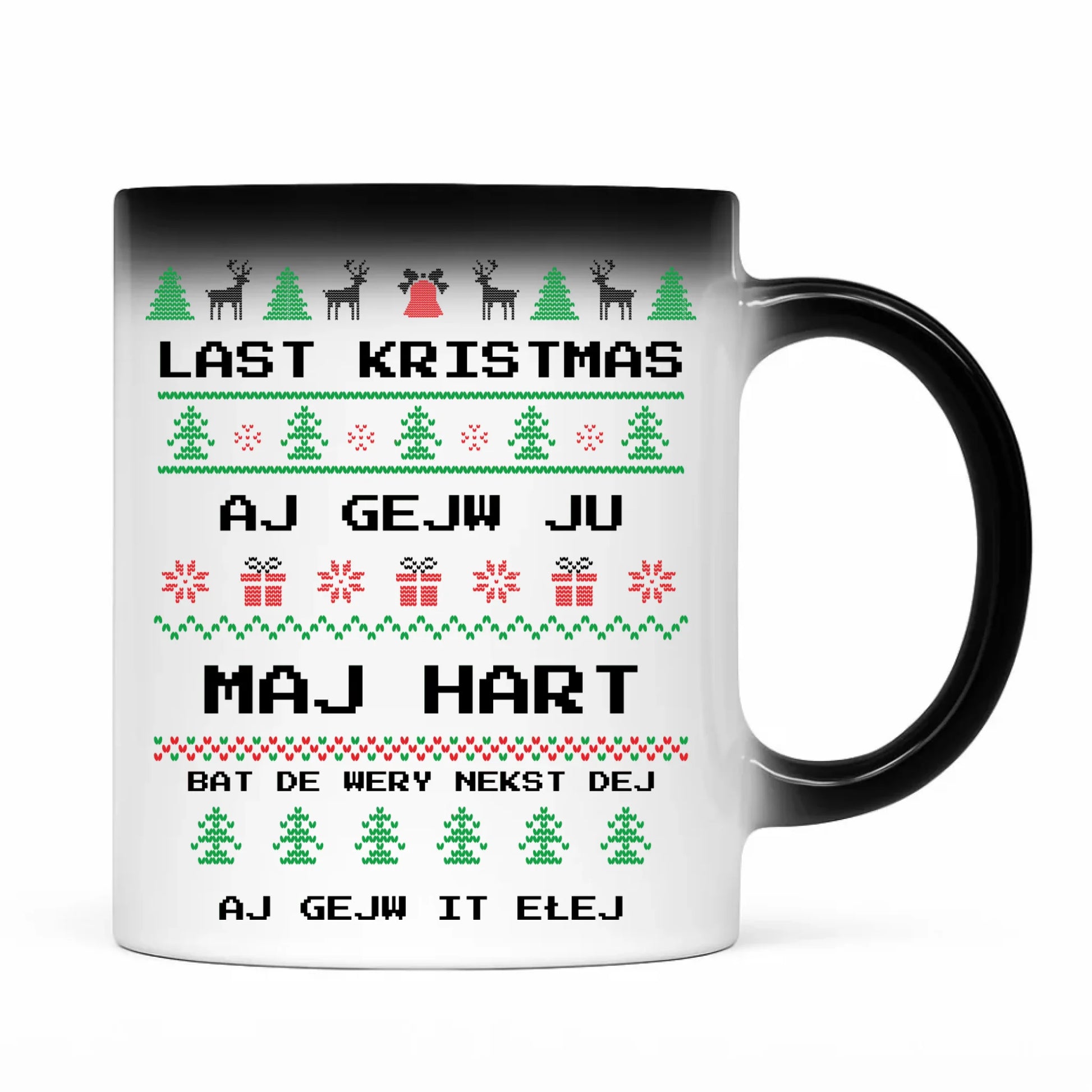 Kubek magiczny świąteczny - Last kristmas aj gejw ju maj hart BN13 - StoryCups.pl
