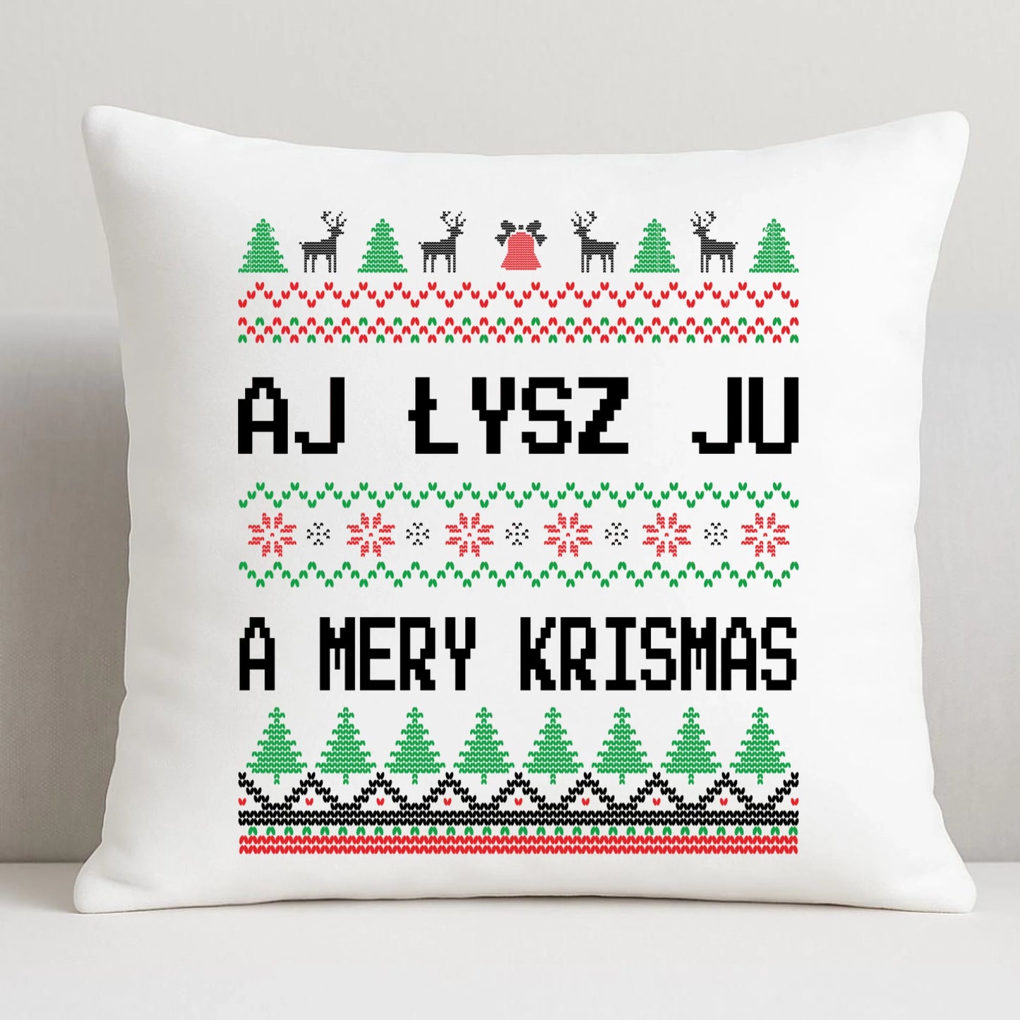 Poduszka świąteczna - Aj łysz ju a mery krismas BN12 - StoryCups.pl