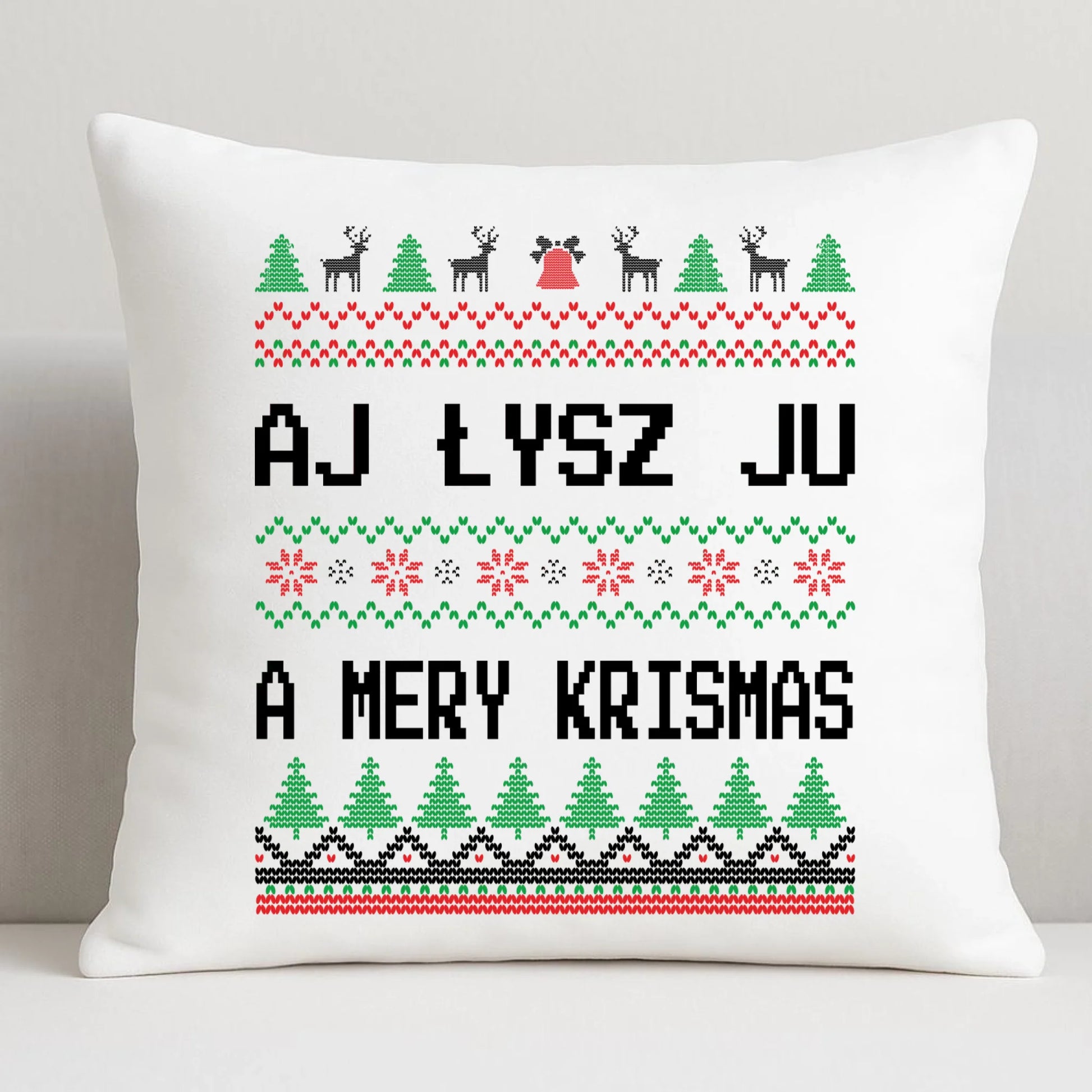 Poduszka świąteczna - Aj łysz ju a mery krismas BN12 - StoryCups.pl