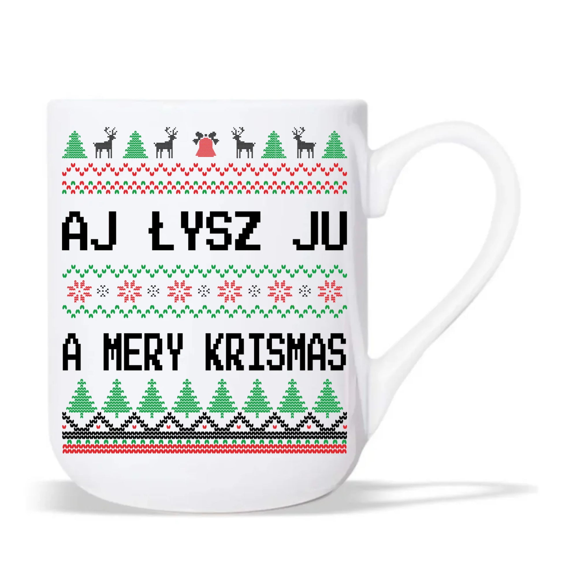 Kubek elegant świąteczny - Aj łysz ju a mery krismas BN12 - StoryCups.pl