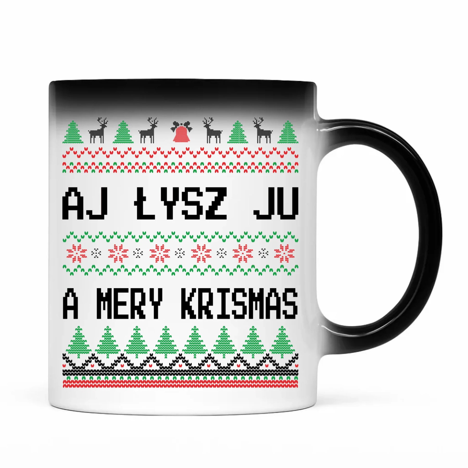 Kubek magiczny świąteczny - Aj łysz ju a mery krismas BN12 - StoryCups.pl