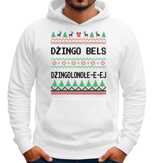 Bluza męska z kapturem świąteczna - prezent na Święta - Dżingo bels BN11 - StoryCups.pl