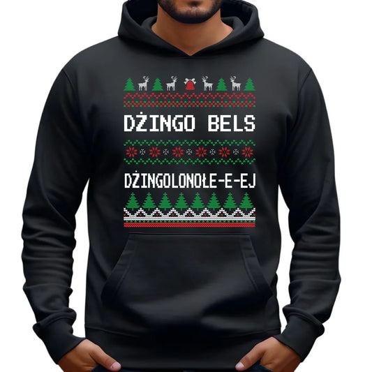Bluza męska z kapturem świąteczna - prezent na Święta - Dżingo bels BN11 - StoryCups.pl