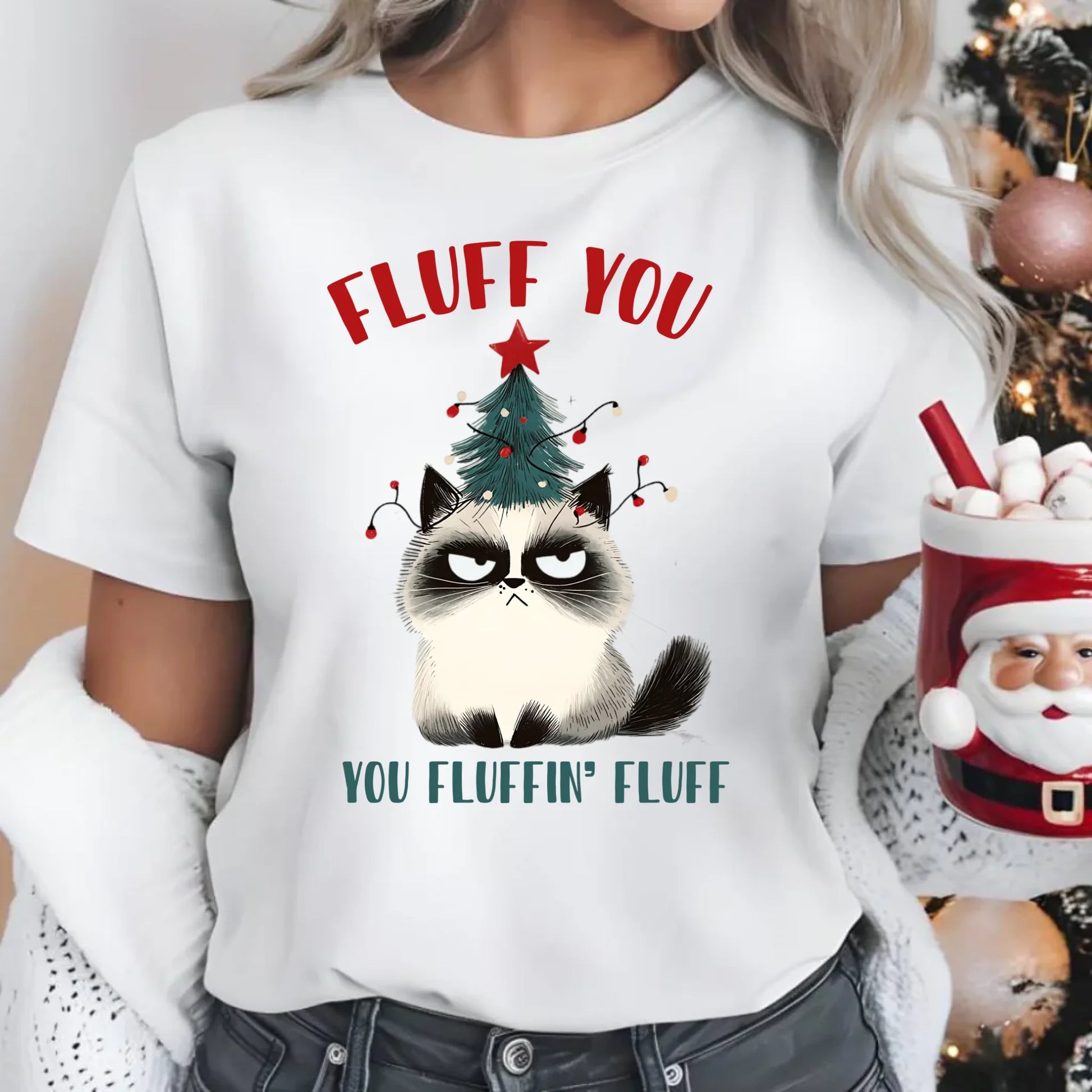 Koszulka damska świąteczna - Fluff You BN10 - StoryCups.pl