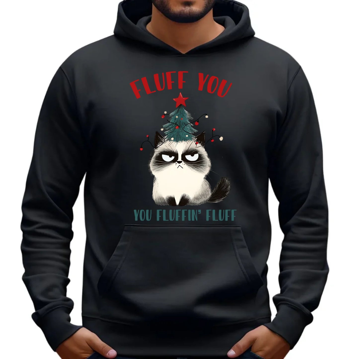 Bluza męska z kapturem świąteczna - Fluff You BN10 - StoryCups.pl