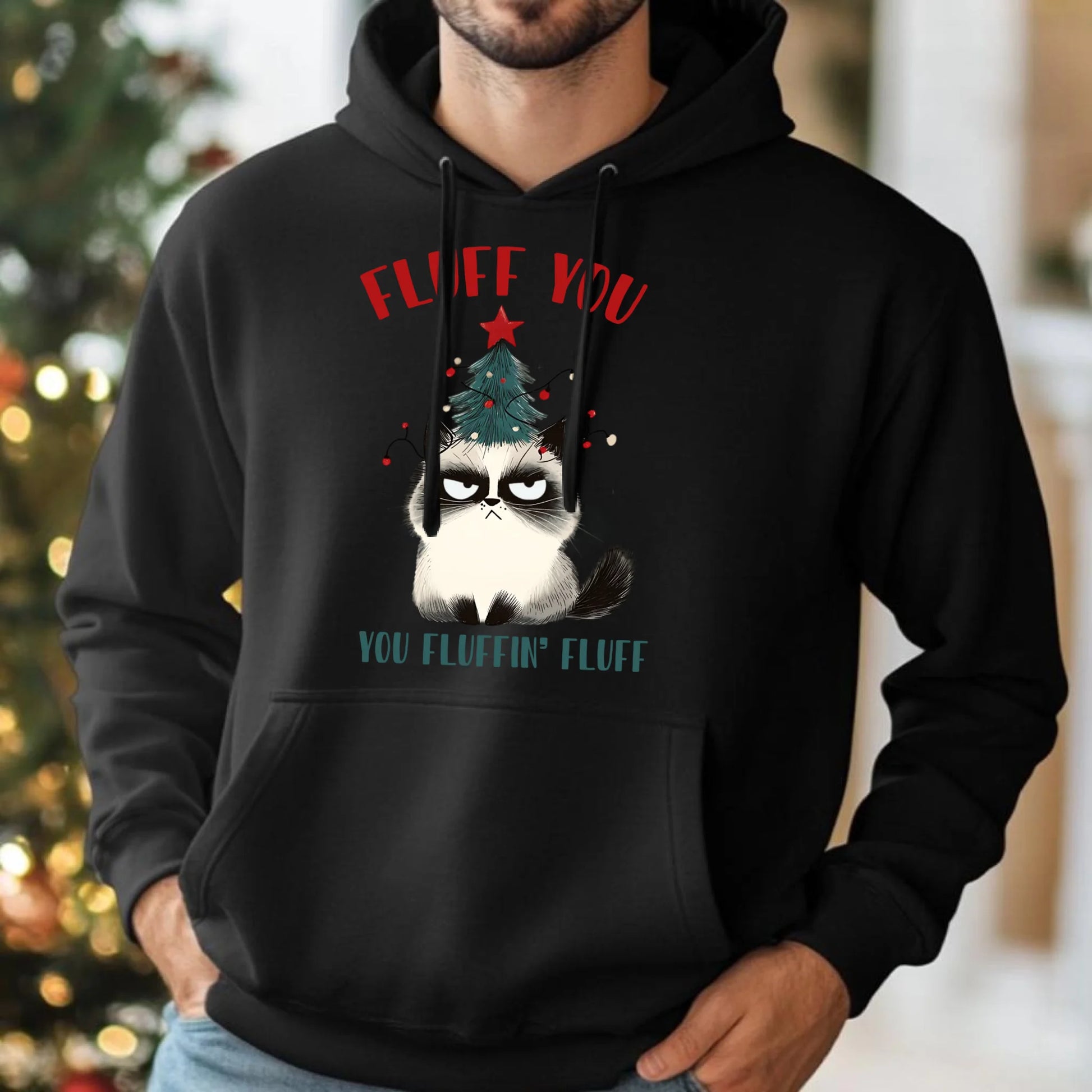 Bluza męska z kapturem świąteczna - Fluff You BN10 - StoryCups.pl