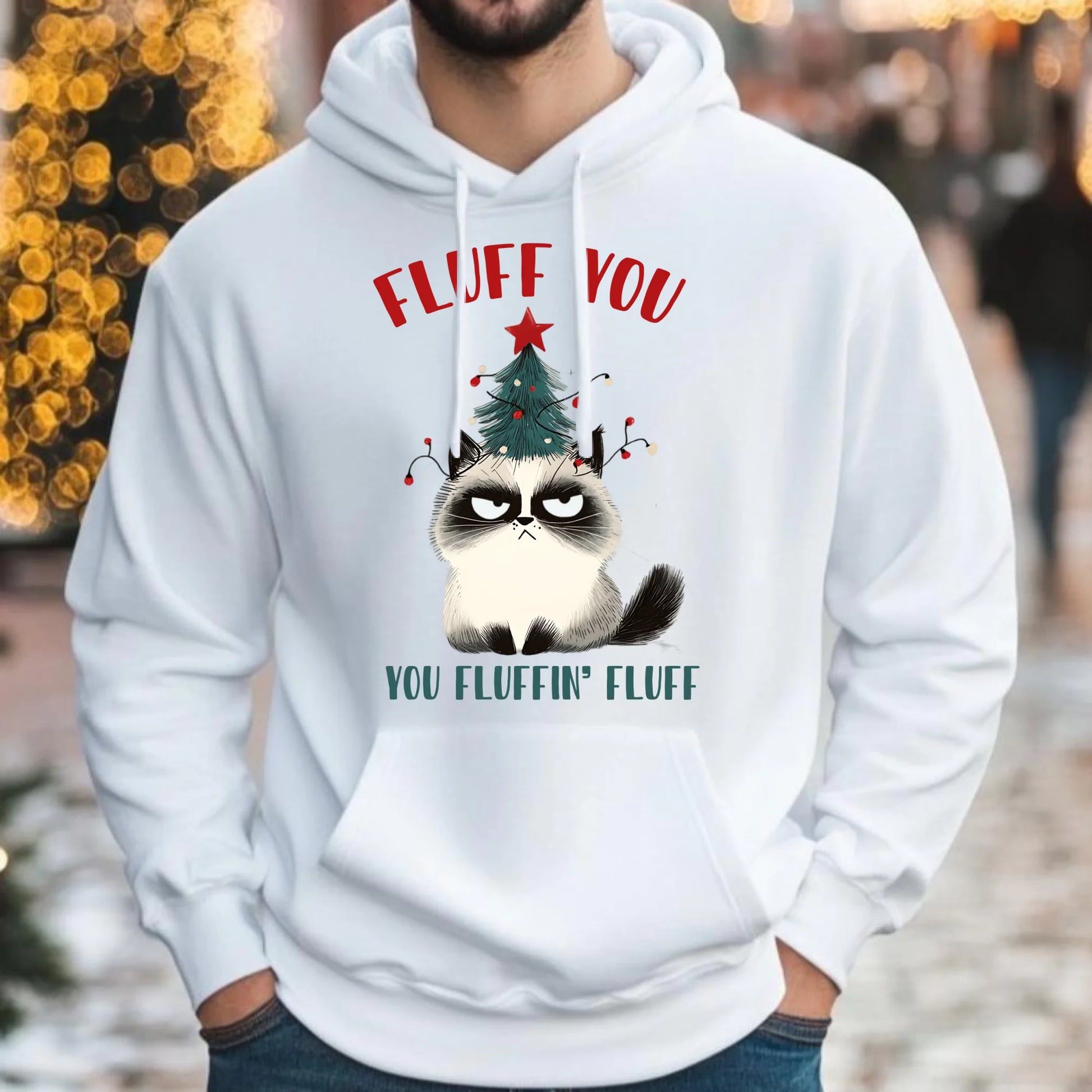 Bluza męska z kapturem świąteczna - Fluff You BN10 - StoryCups.pl