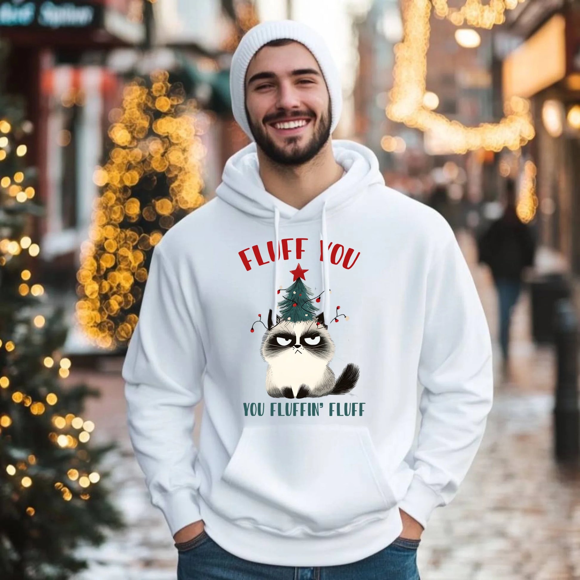 Bluza męska z kapturem świąteczna - Fluff You BN10 - StoryCups.pl