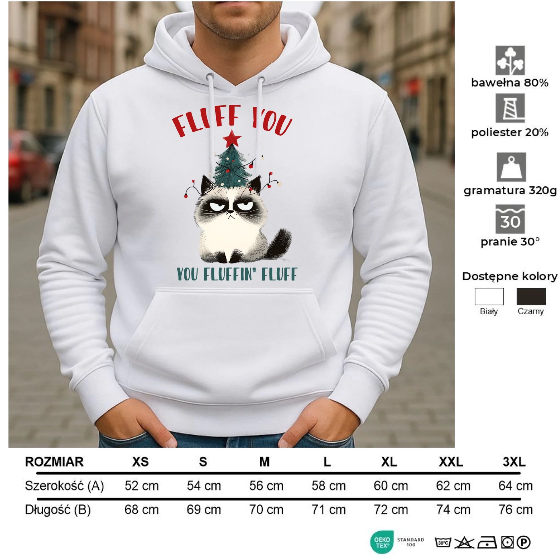Bluza męska z kapturem świąteczna - Fluff You BN10 - StoryCups.pl