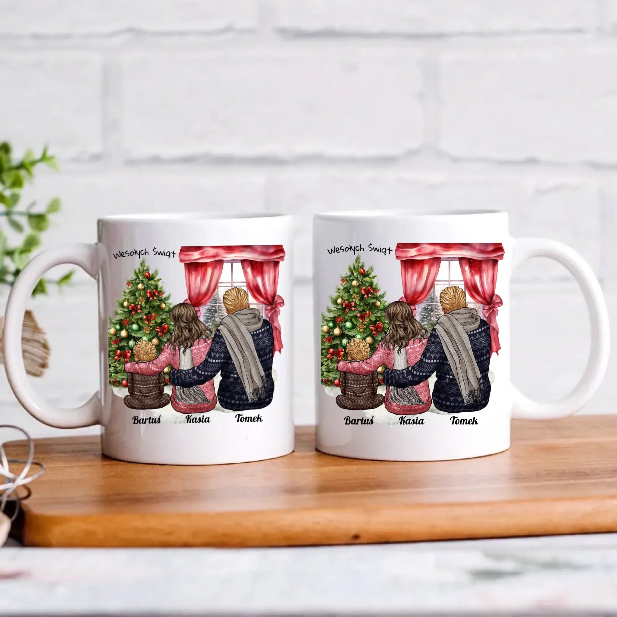 Świąteczna rodzina | Personalizowany kubek świąteczny z rodziną R01 - StoryCups.pl