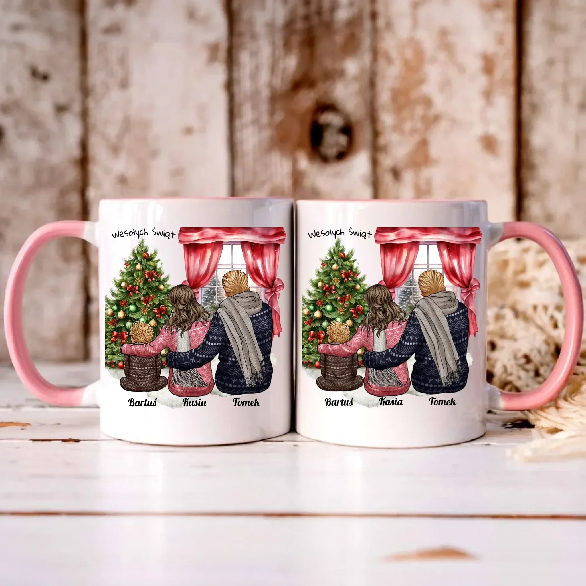 Świąteczna rodzina | Personalizowany kubek świąteczny z rodziną R01 - StoryCups.pl