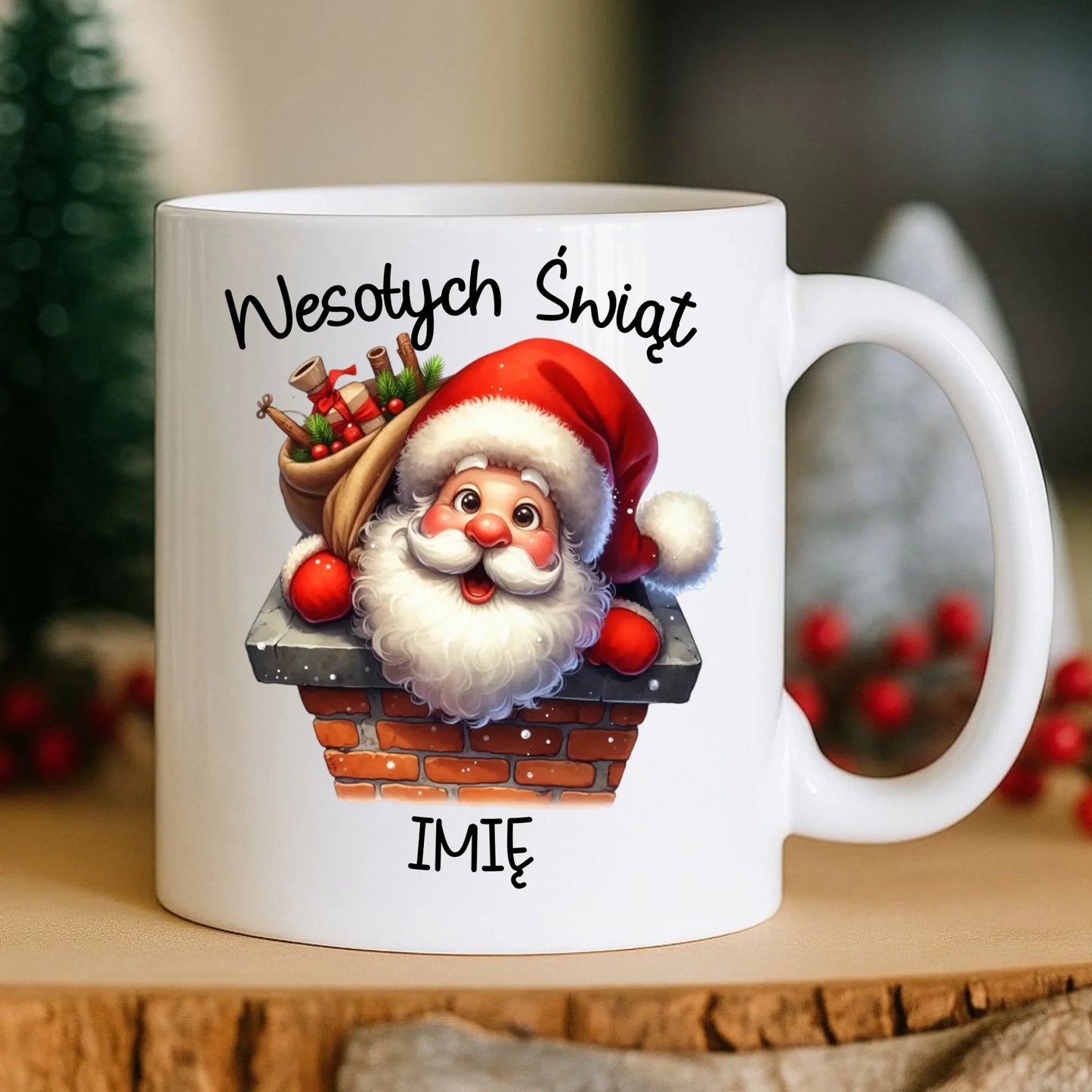 Kubek świąteczny - prezent na Mikołajki Mikołaj - personalizowany BN08 - StoryCups.pl