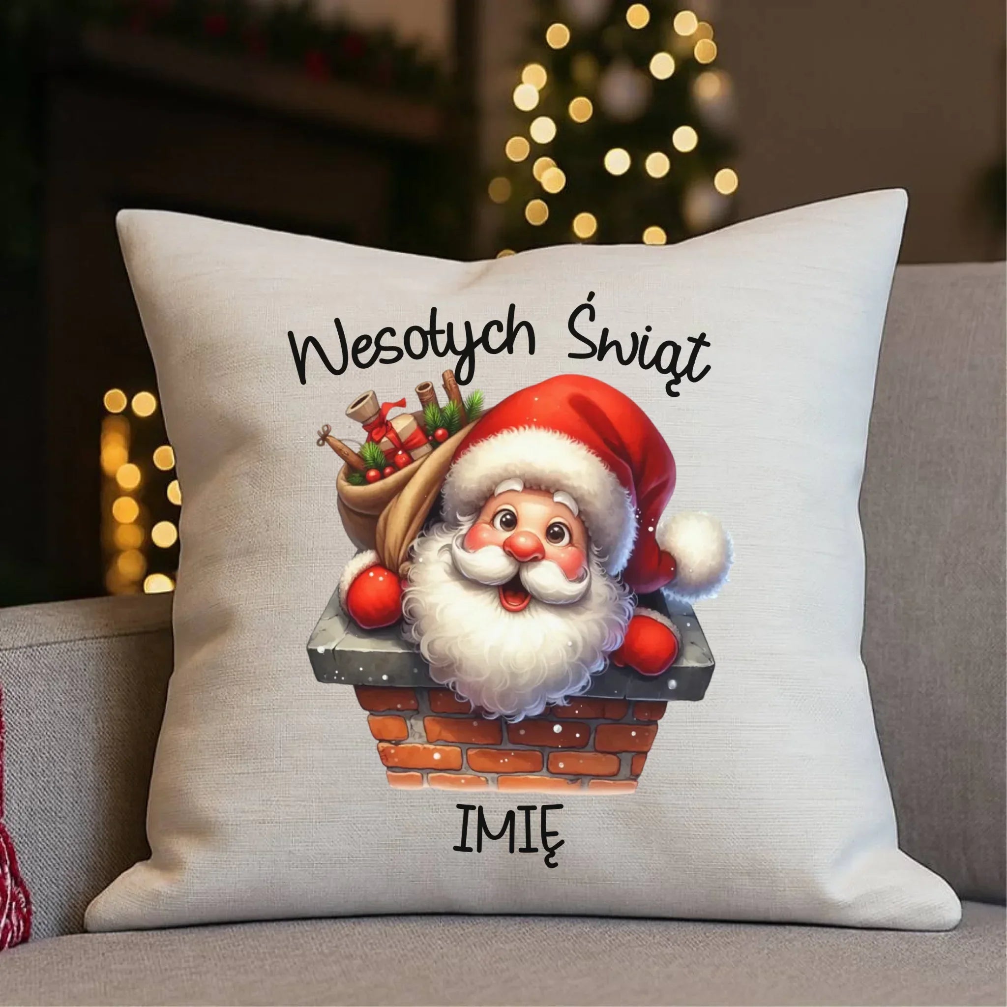Poduszka świąteczna - prezent na Mikołajki Mikołaj - personalizowana BN08 - StoryCups.pl
