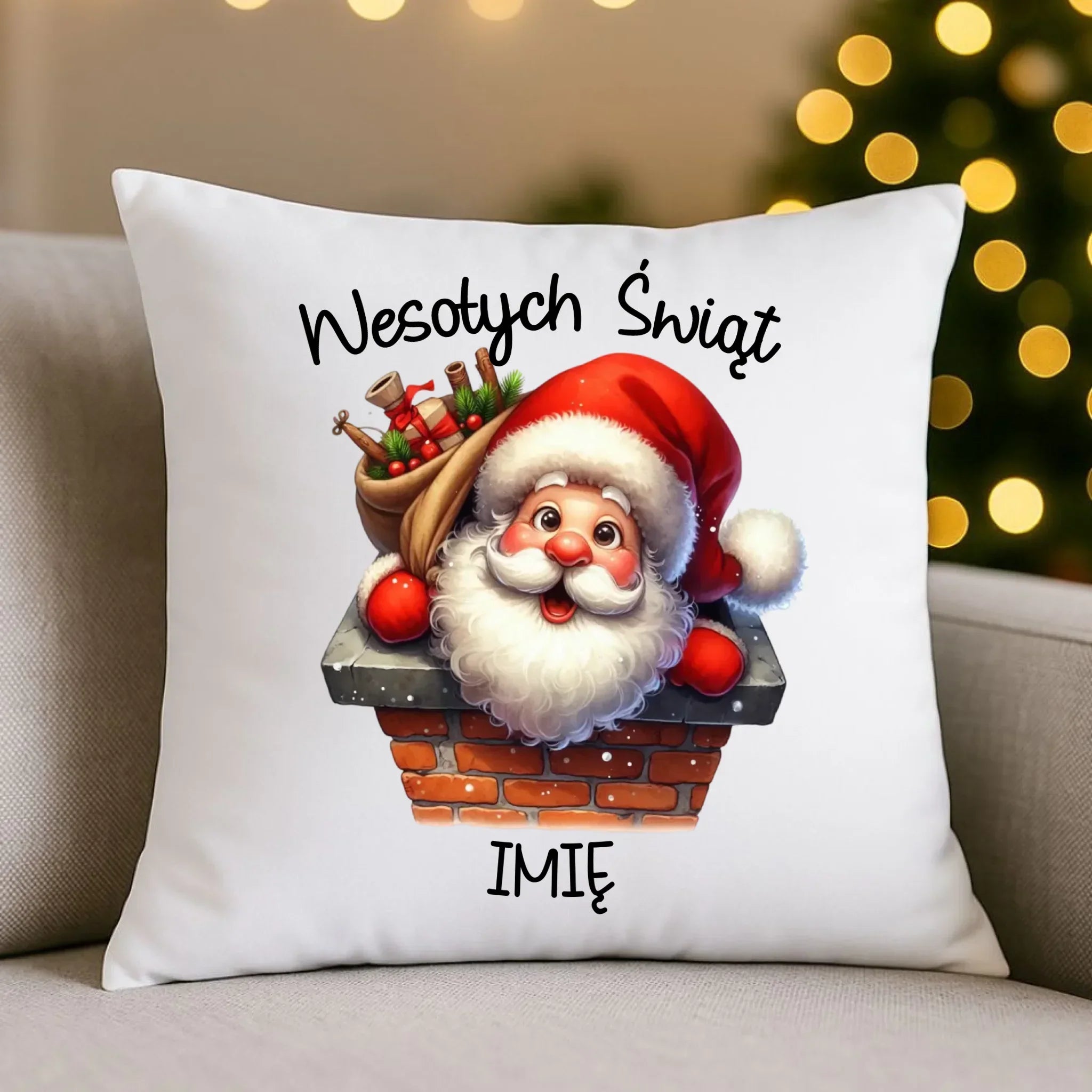 Poduszka świąteczna - prezent na Mikołajki Mikołaj - personalizowana BN08 - StoryCups.pl
