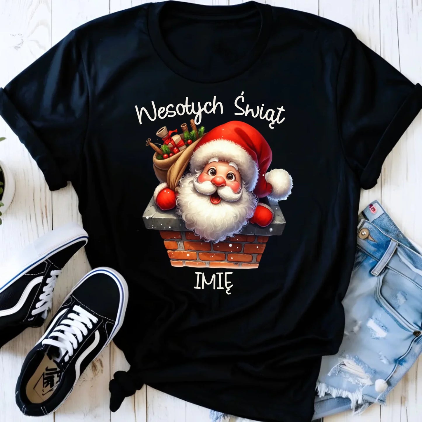 Koszulka damska świąteczna - prezent na Mikołajki Mikołaj - personalizowana BN08 - StoryCups.pl