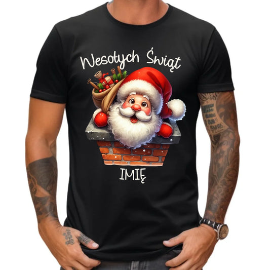 Koszulka męska świąteczna - prezent na Mikołajki Mikołaj - personalizowana BN08 - StoryCups.pl