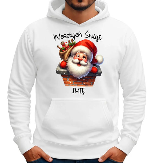 Bluza męska z kapturem świąteczna - prezent na Mikołajki Mikołaj - personalizowana BN08 - StoryCups.pl