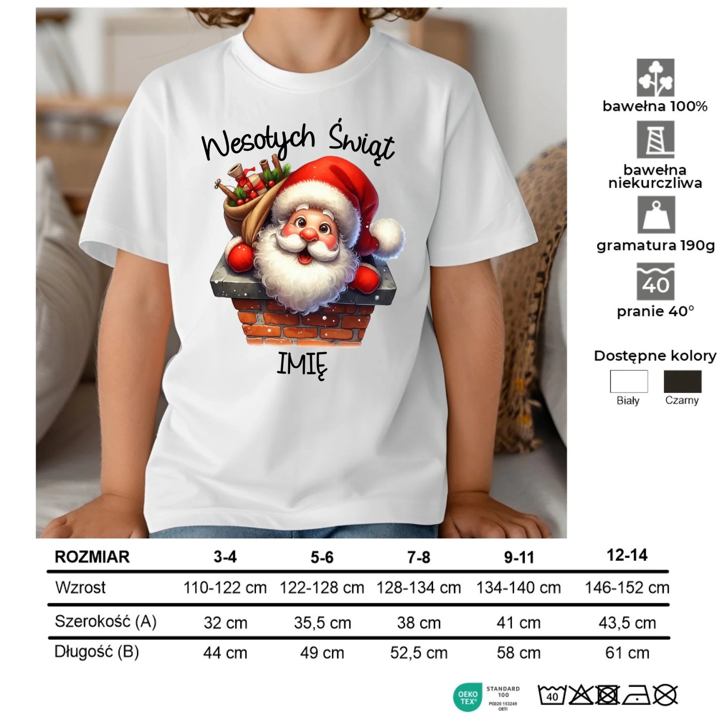 Koszulka dziecięca świąteczna - prezent na Mikołajki Mikołaj - personalizowana BN08 - StoryCups.pl
