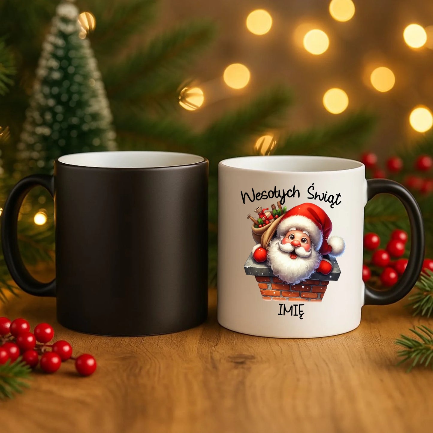 Kubek magiczny świąteczny - prezent na Mikołajki Mikołaj - personalizowany BN08 - StoryCups.pl