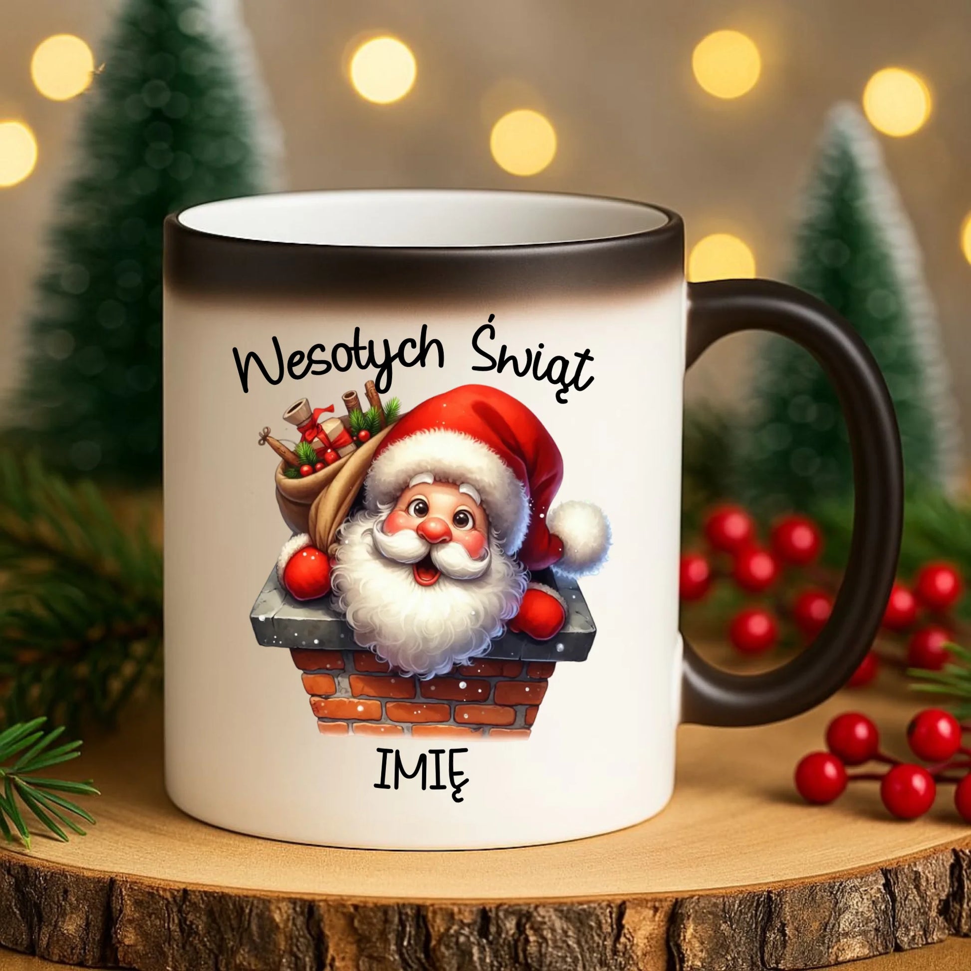 Kubek magiczny świąteczny - prezent na Mikołajki Mikołaj - personalizowany BN08 - StoryCups.pl