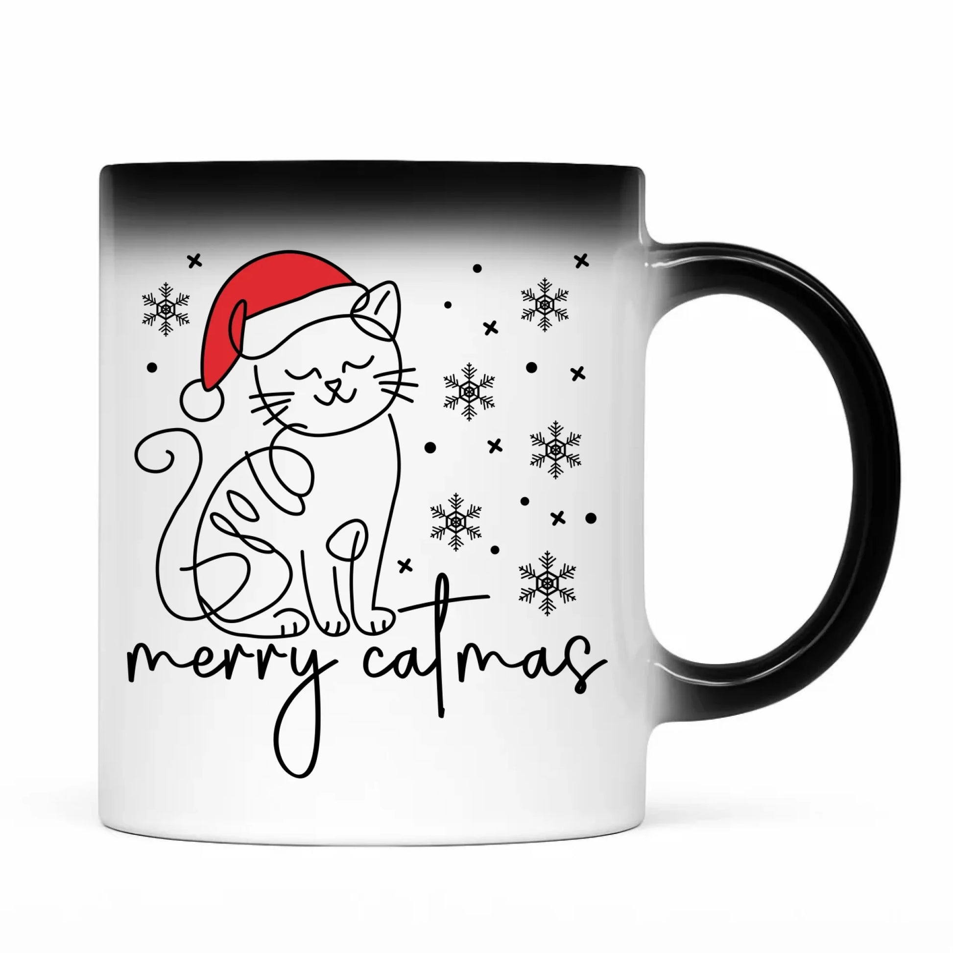 Kubek magiczny świąteczny - prezent dla kociary - Merry catmas BN151 - StoryCups.pl