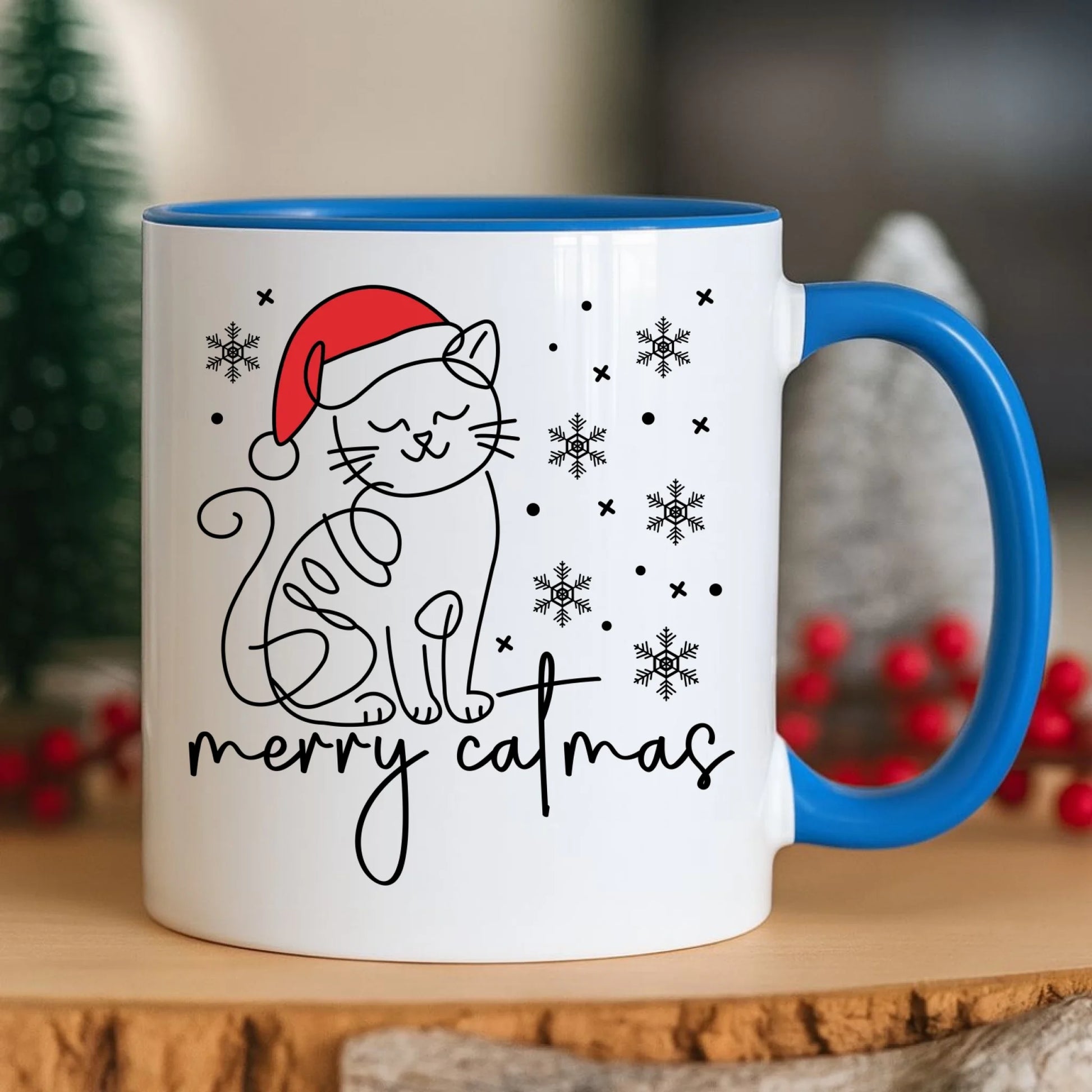 Kubek świąteczny - prezent dla kociary - Merry catmas BN151 - StoryCups.pl