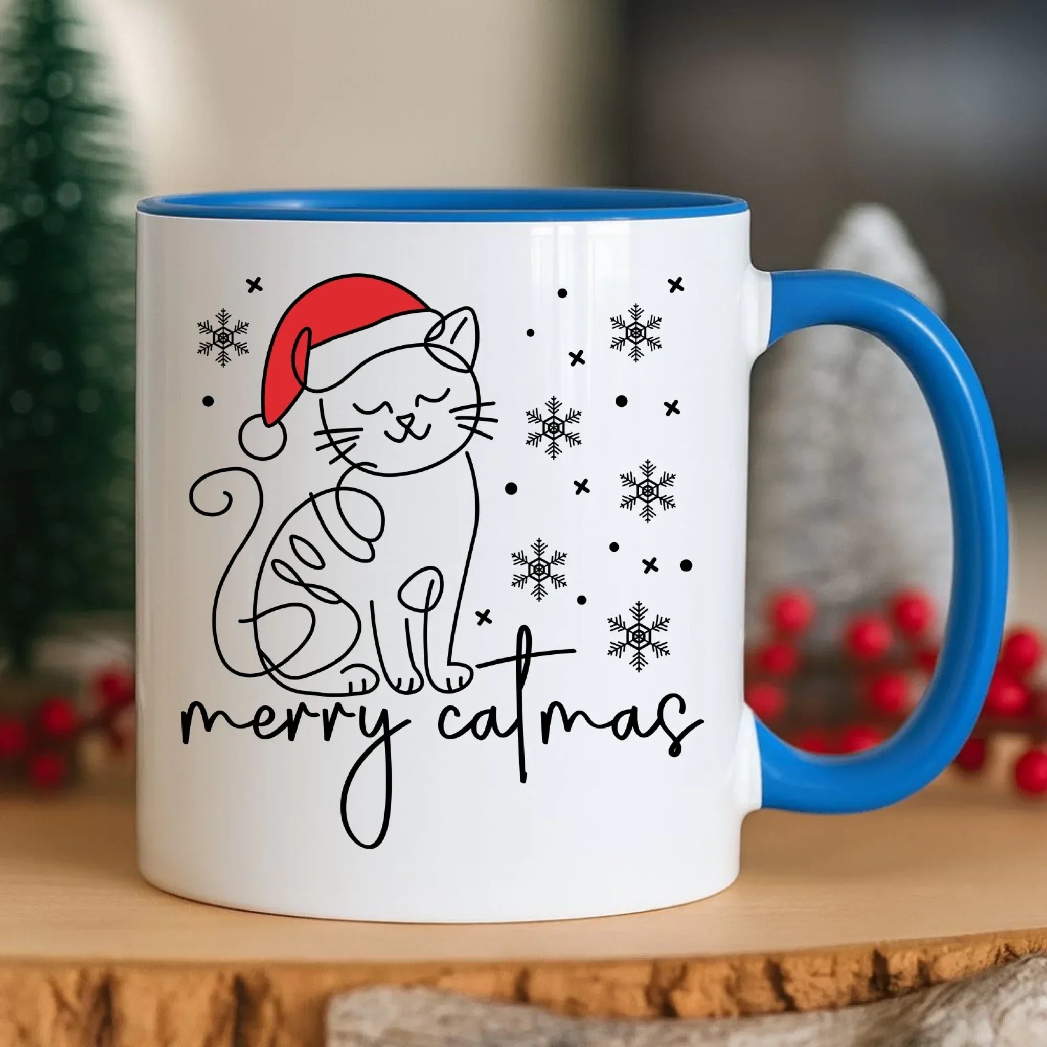 Kubek świąteczny - prezent dla kociary - Merry catmas BN151 - StoryCups.pl