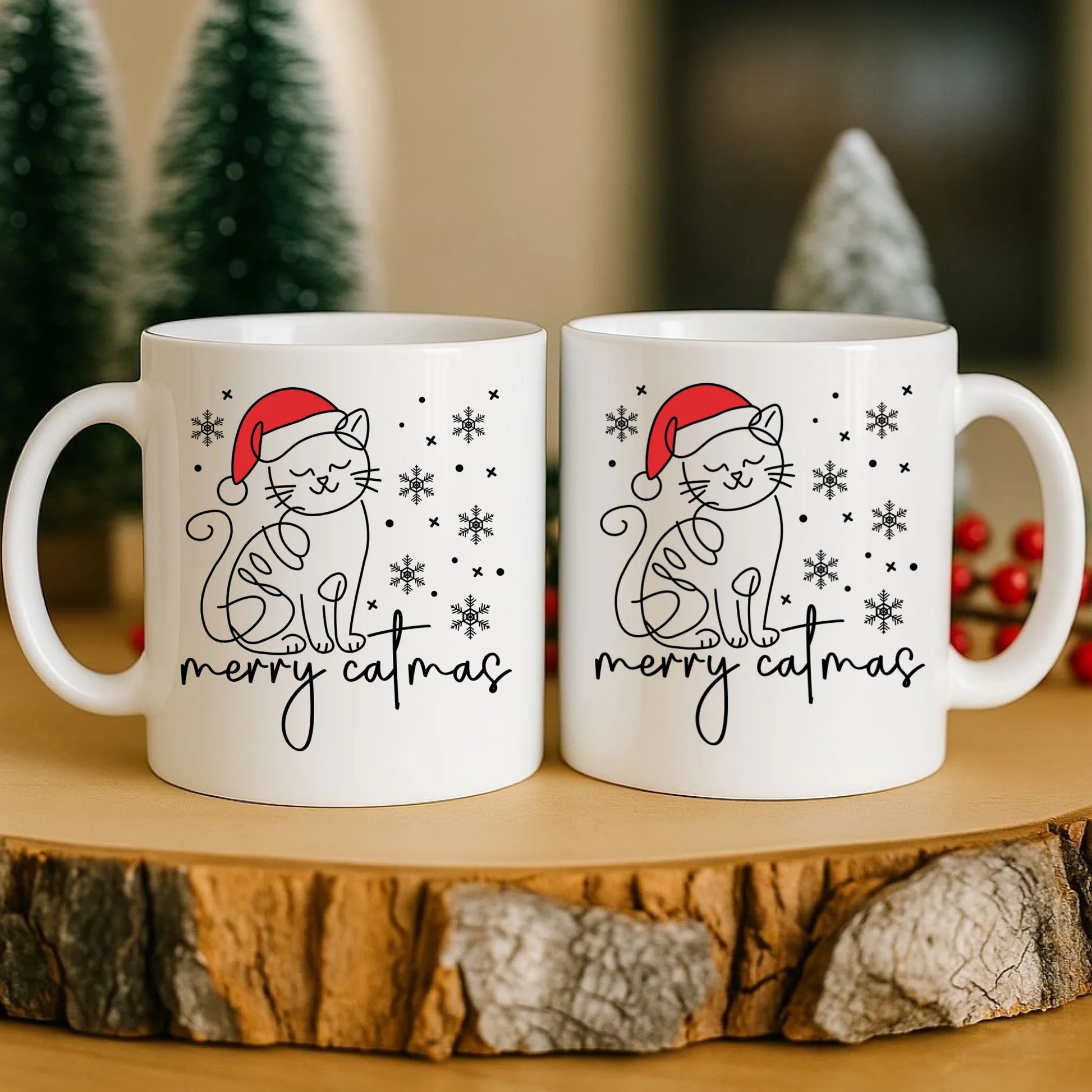 Kubek świąteczny - prezent dla kociary - Merry catmas BN151 - StoryCups.pl