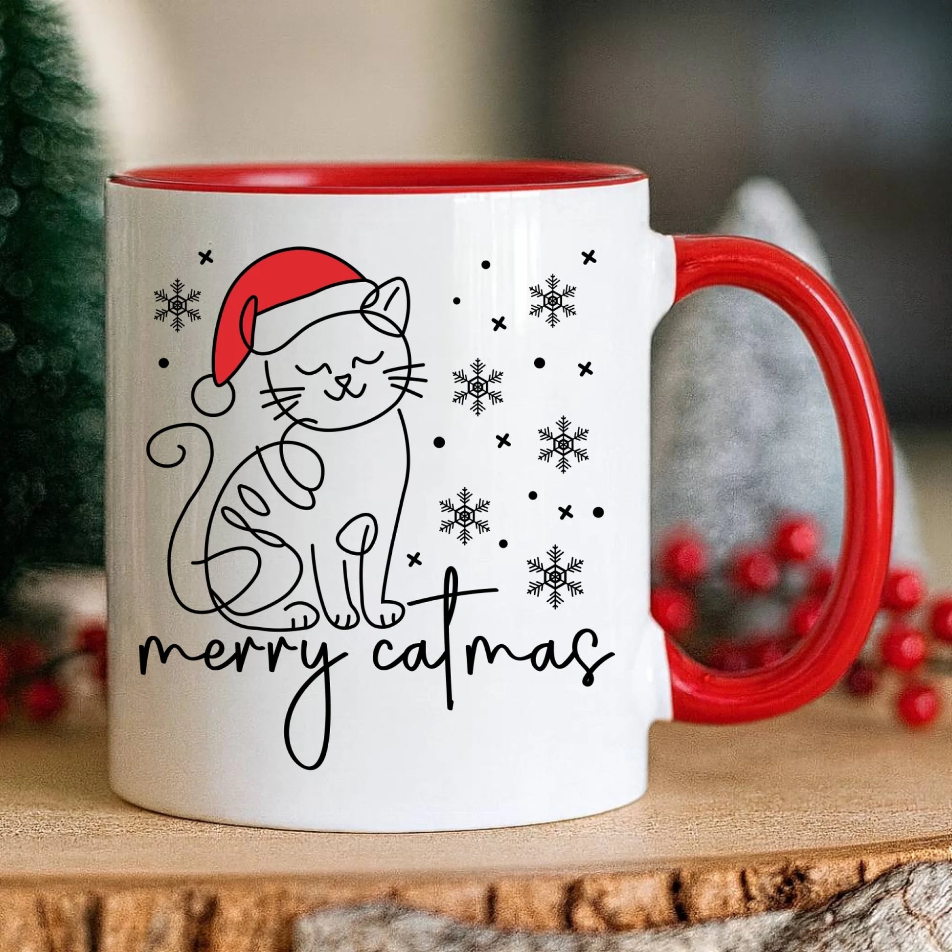 Kubek świąteczny - prezent dla kociary - Merry catmas BN151 - StoryCups.pl