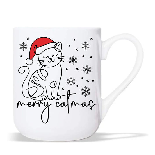Kubek elegant świąteczny - prezent dla kociary - Merry catmas BN151 - StoryCups.pl