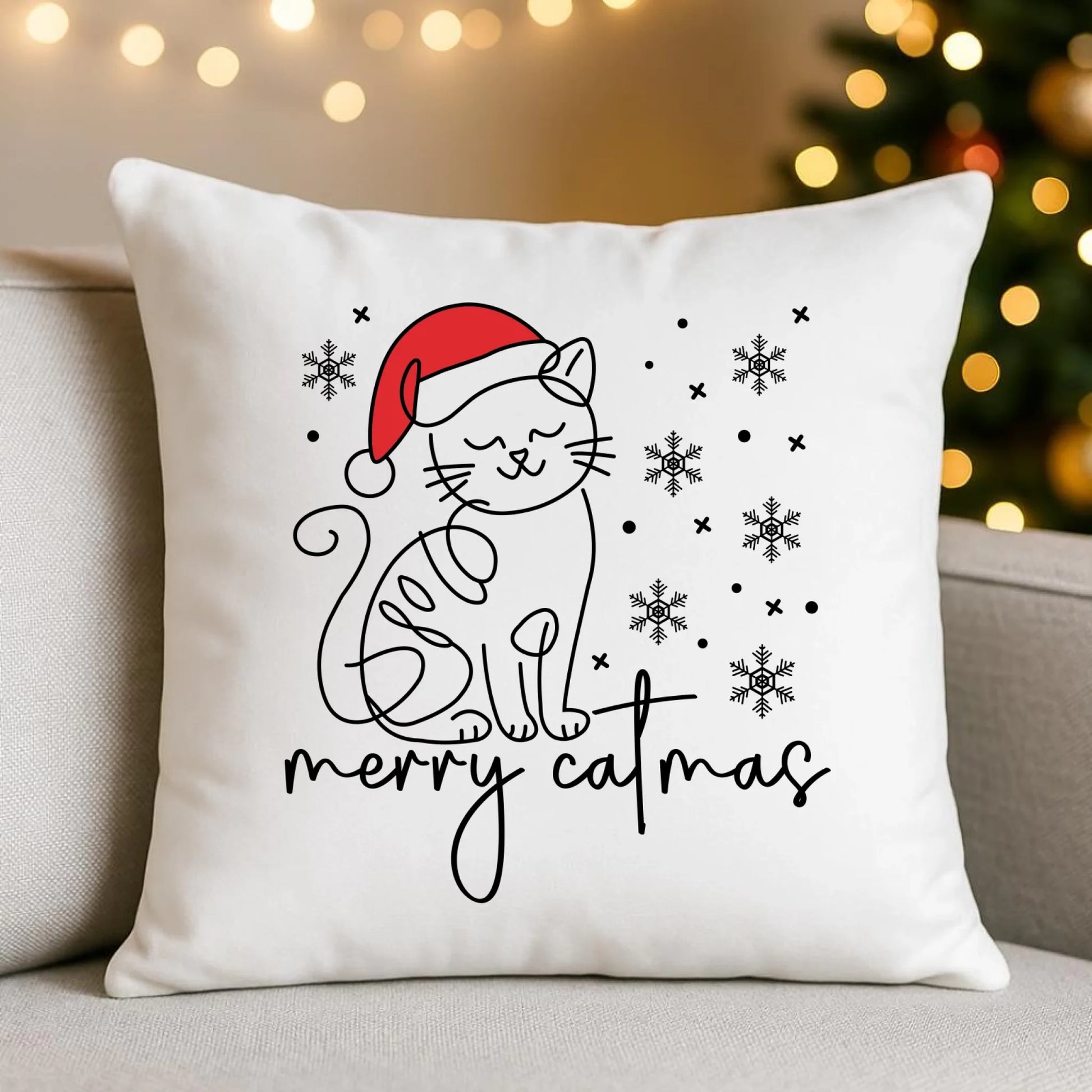 Poduszka świąteczna - prezent dla kociary - Merry catmas BN151 - StoryCups.pl