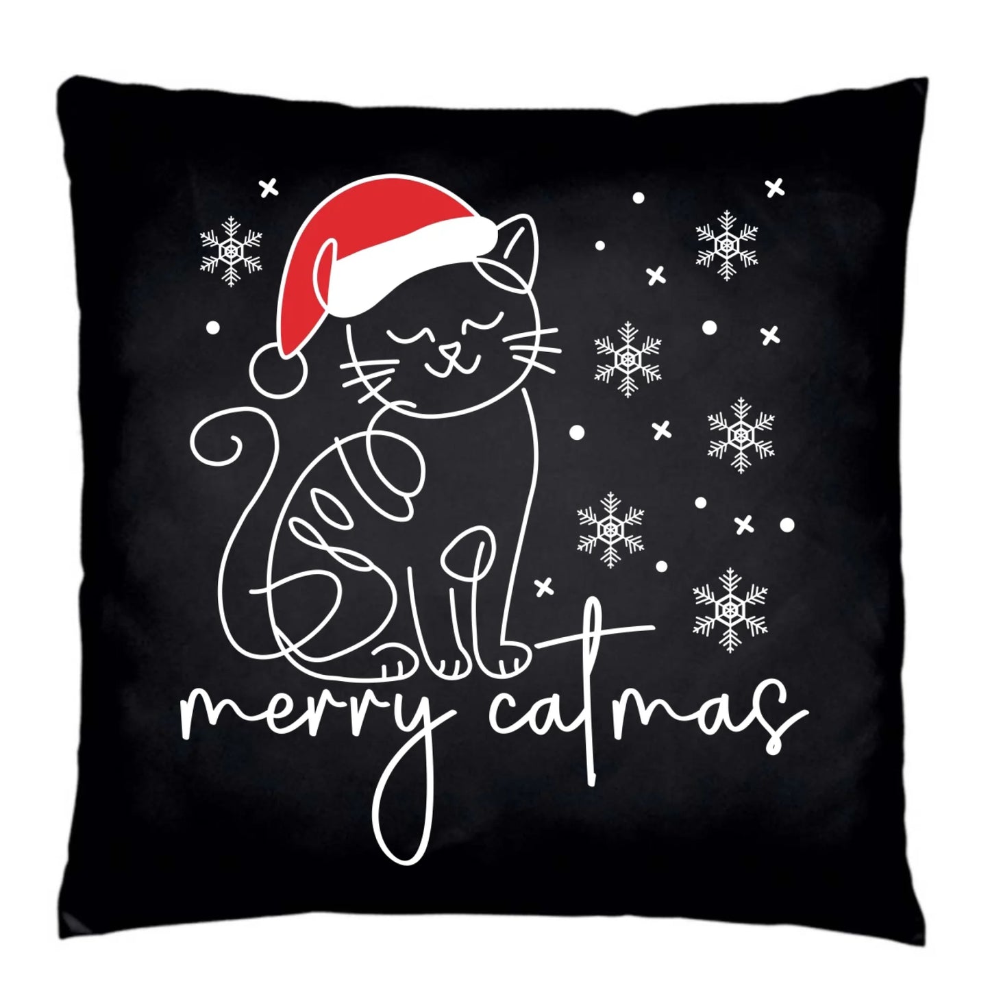 Poduszka dekoracyjna świąteczna - prezent dla kociary - Merry catmas BN151 - StoryCups.pl