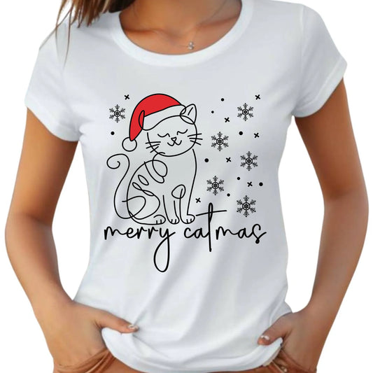 Koszulka damska świąteczna - prezent dla kociary - Merry catmas BN151 - StoryCups.pl