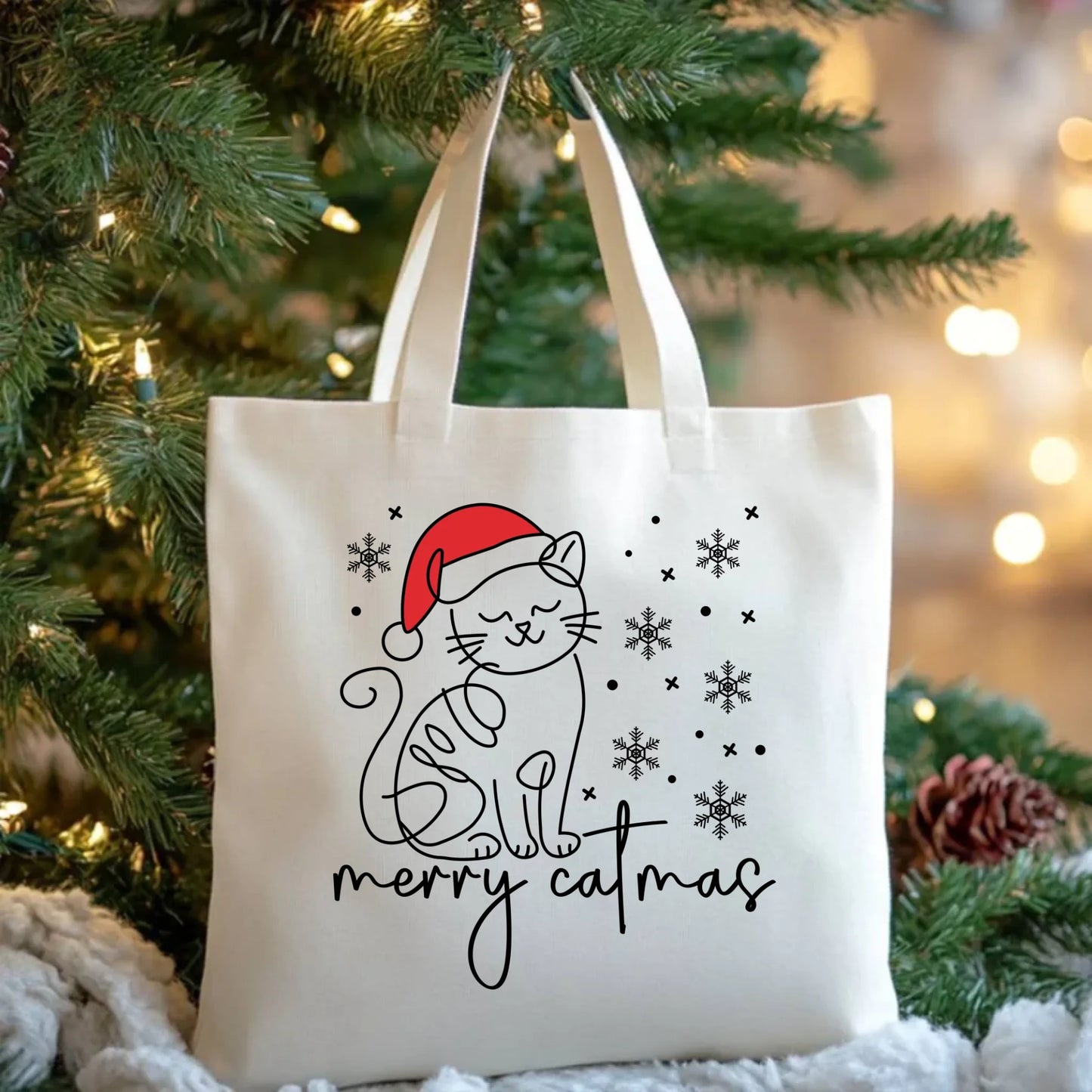 Torba świąteczna - prezent dla kociary - Merry catmas BN151 - StoryCups.pl