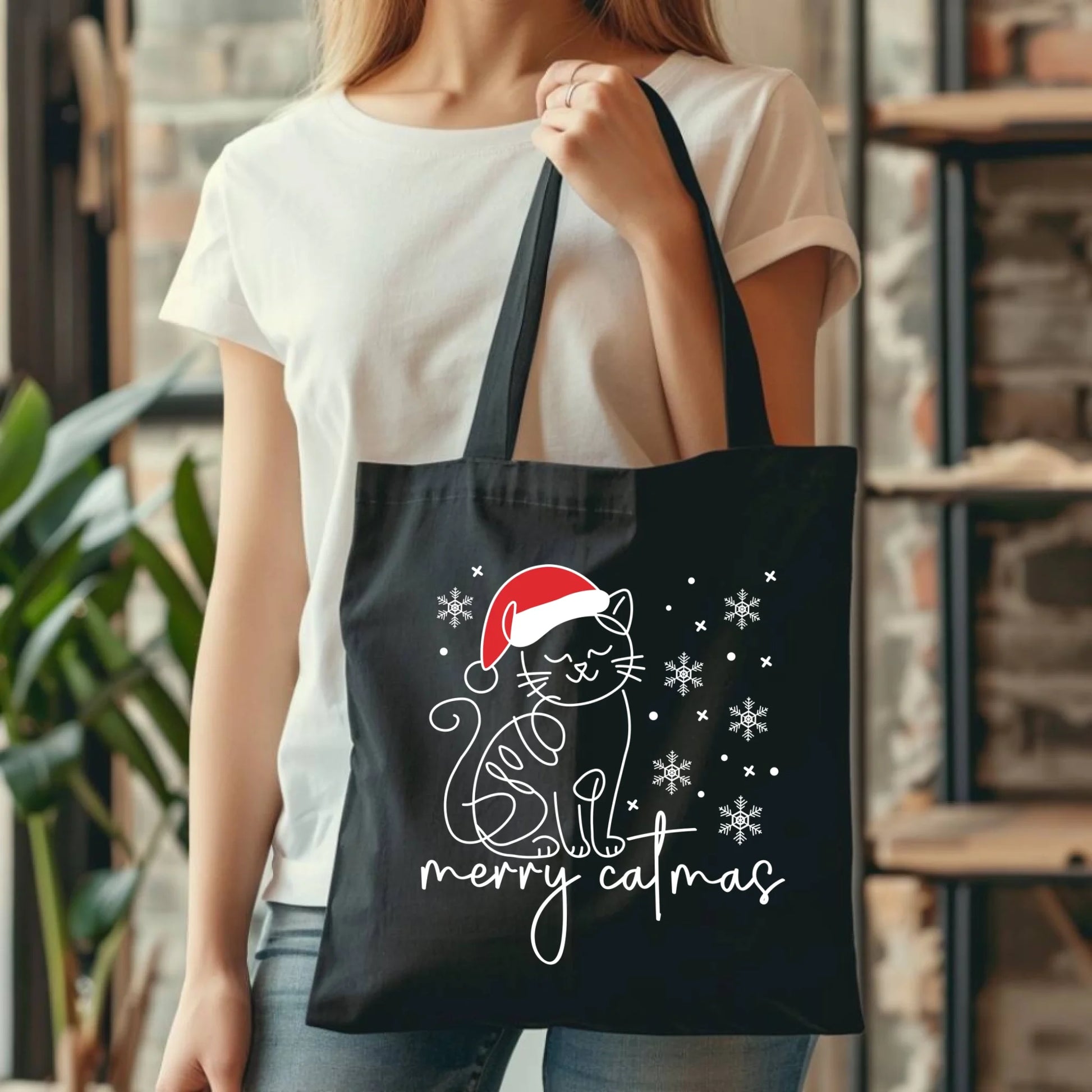 Torba świąteczna - prezent dla kociary - Merry catmas BN151 - StoryCups.pl