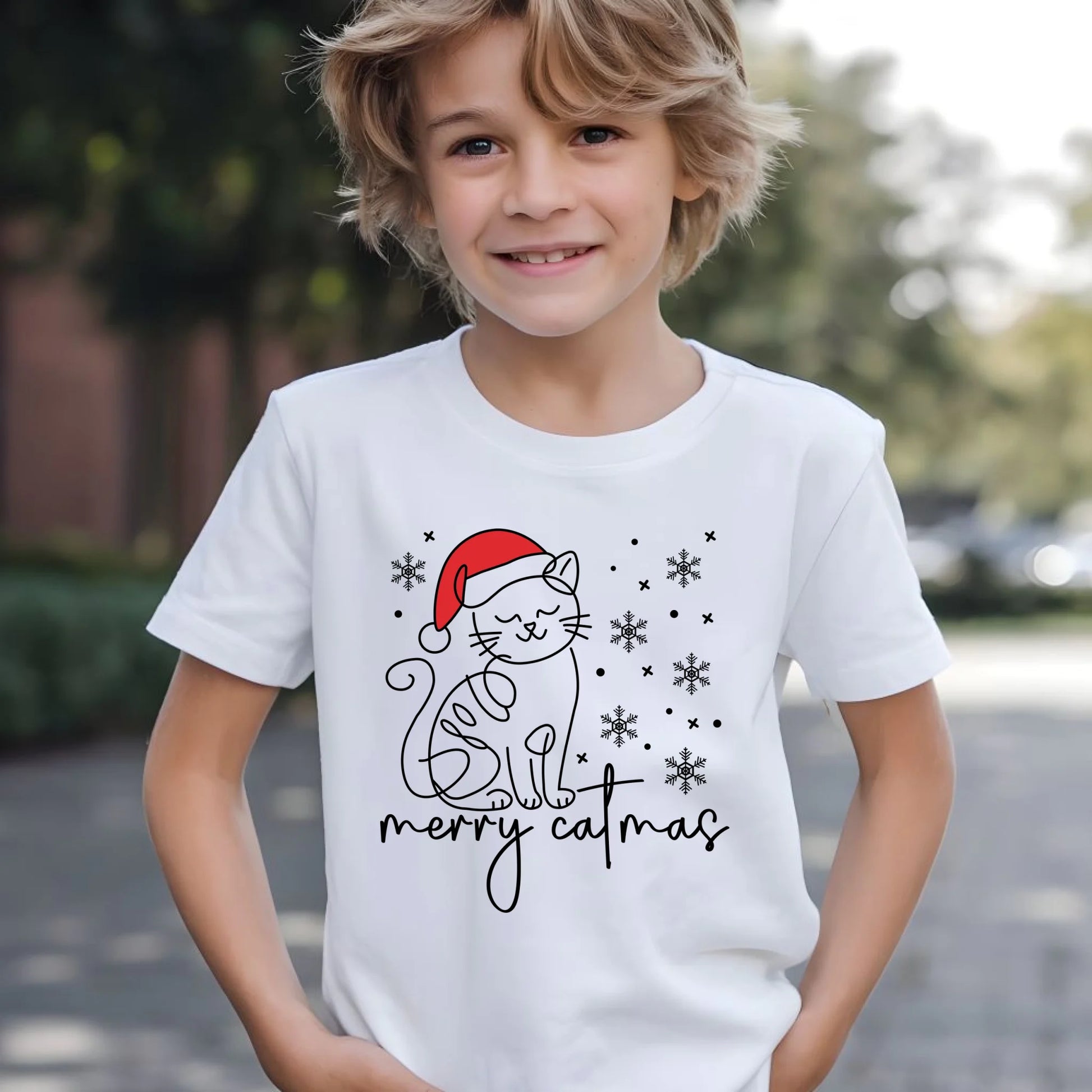 Koszulka dziecięca świąteczna - Kot Merry catmas BN151 - StoryCups.pl