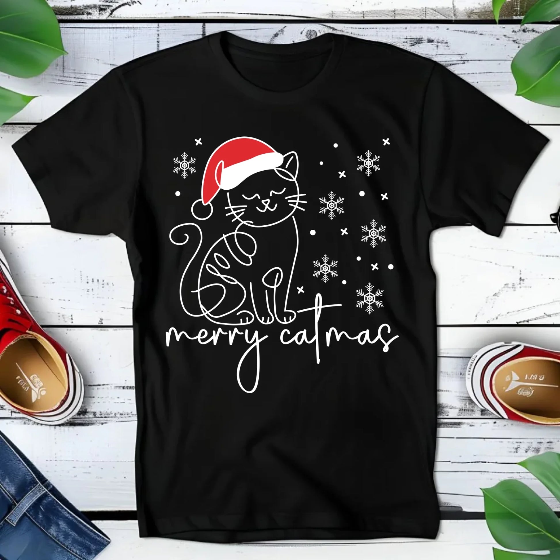 Koszulka dziecięca świąteczna - Kot Merry catmas BN151 - StoryCups.pl