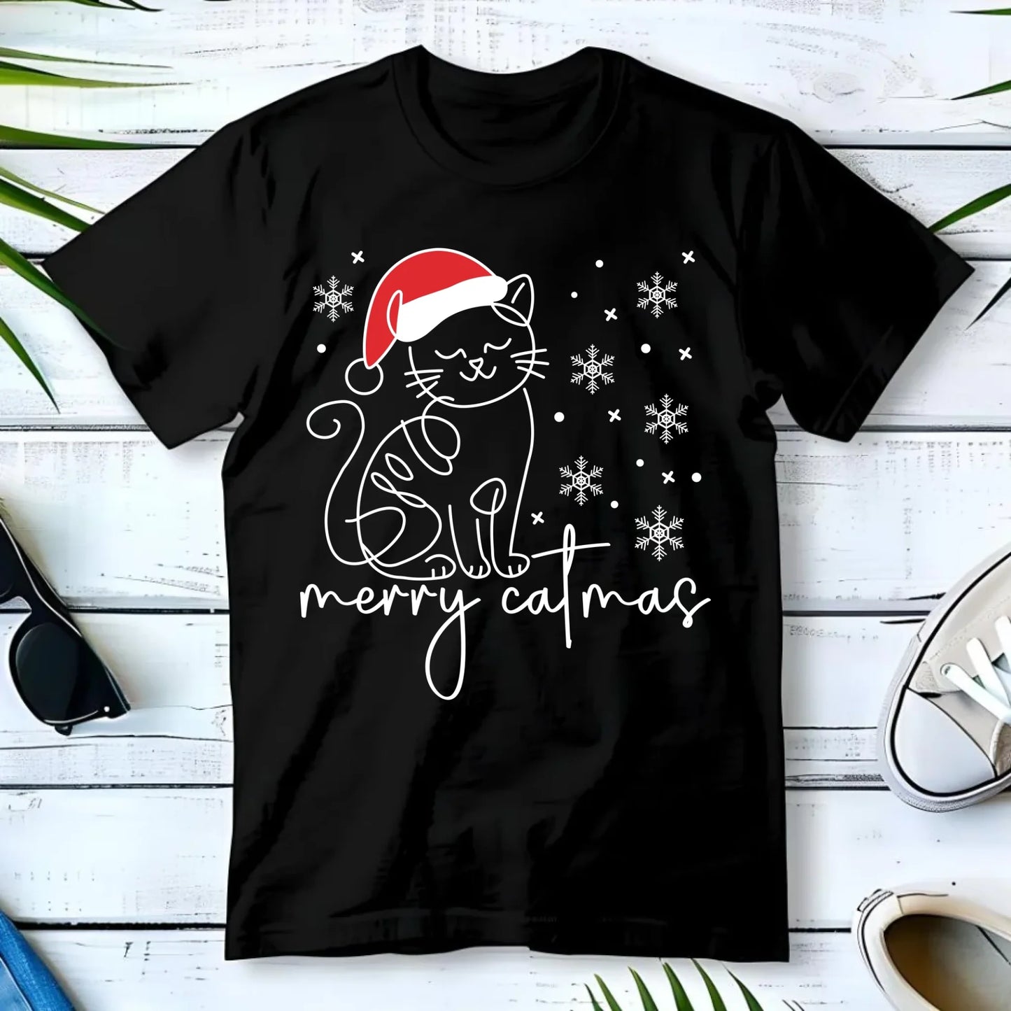 Koszulka męska świąteczna - Kot Merry catmas BN151 - StoryCups.pl