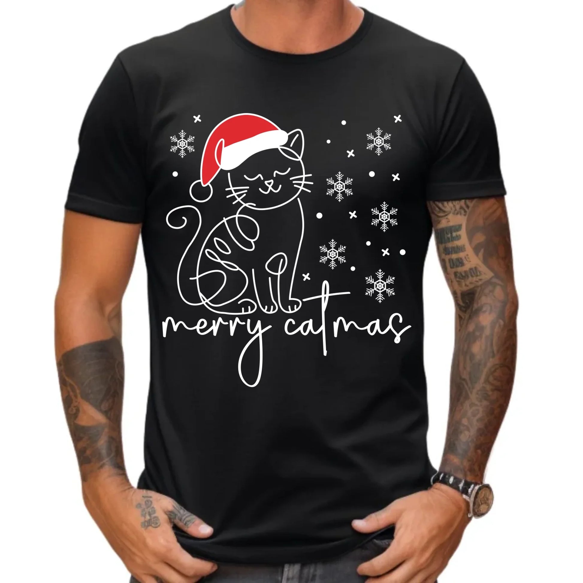 Koszulka męska świąteczna - Kot Merry catmas BN151 - StoryCups.pl