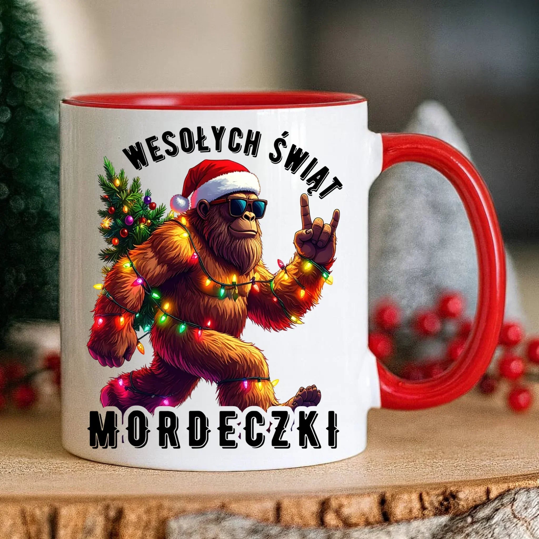 Kubek świąteczny - prezent na święta - Yeti Wesołych Świąt mordeczki BN152 - StoryCups.pl