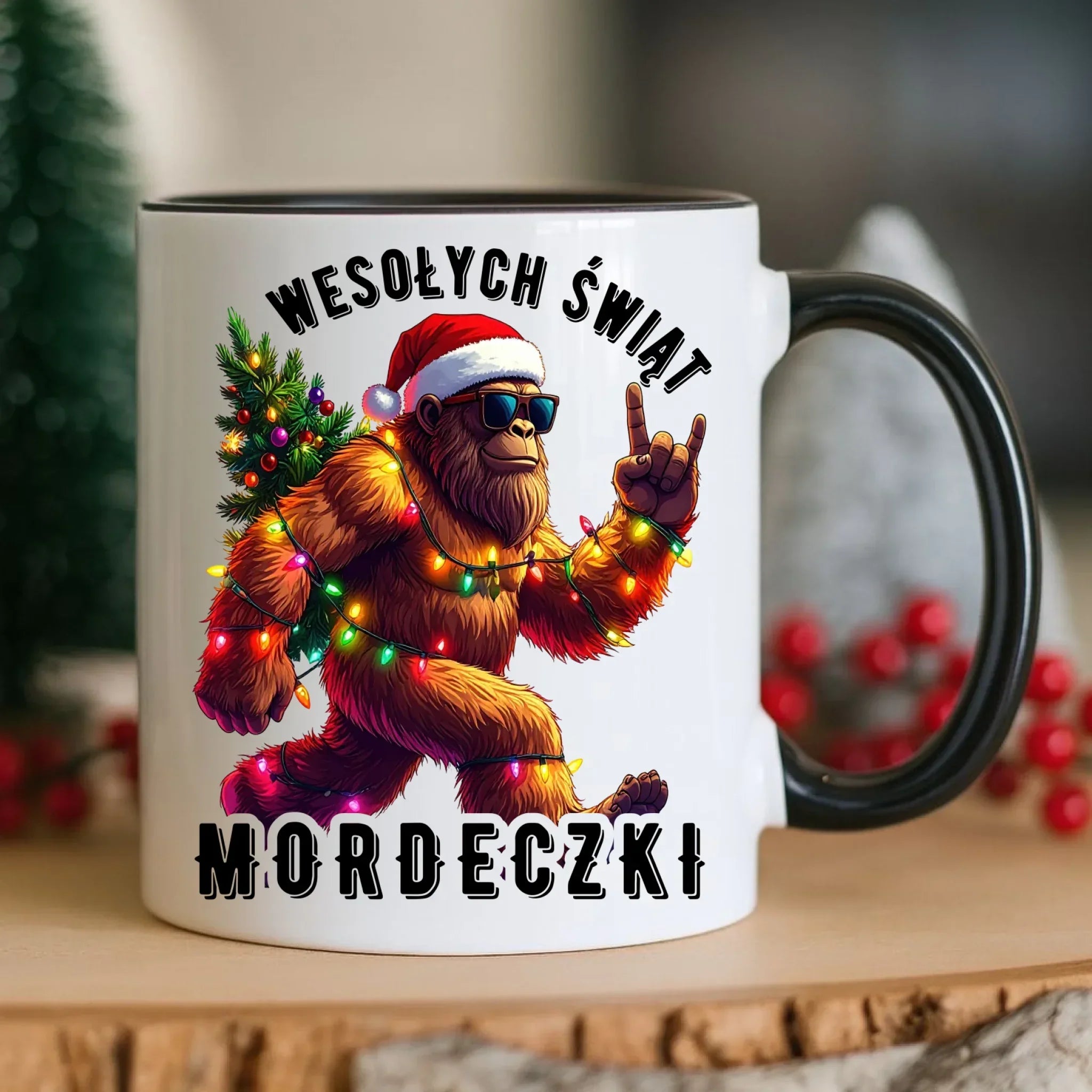 Kubek świąteczny - prezent na święta - Yeti Wesołych Świąt mordeczki BN152 - StoryCups.pl