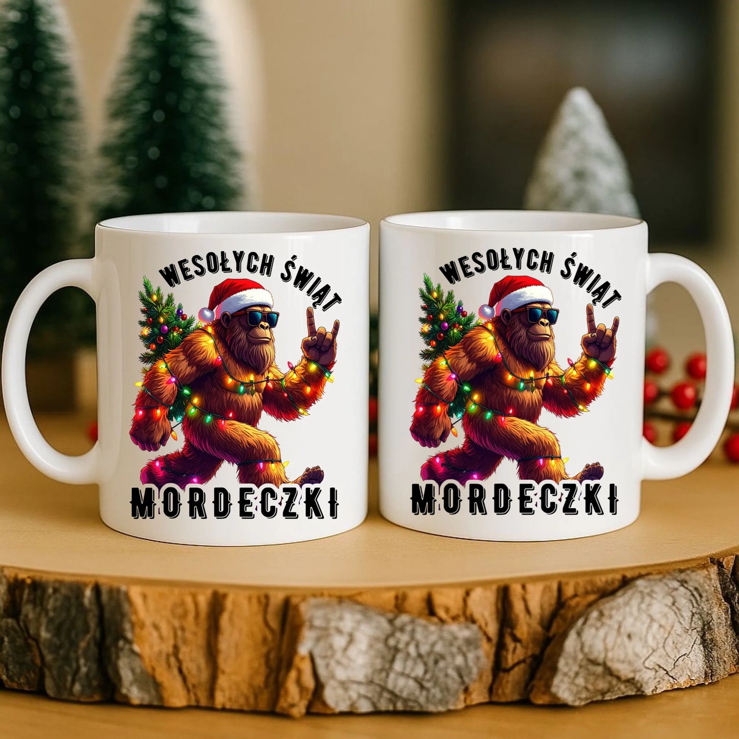 Kubek świąteczny - prezent na święta - Yeti Wesołych Świąt mordeczki BN152 - StoryCups.pl