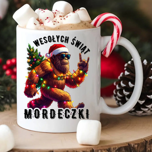 Kubek świąteczny - prezent na święta - Yeti Wesołych Świąt mordeczki BN152 - StoryCups.pl