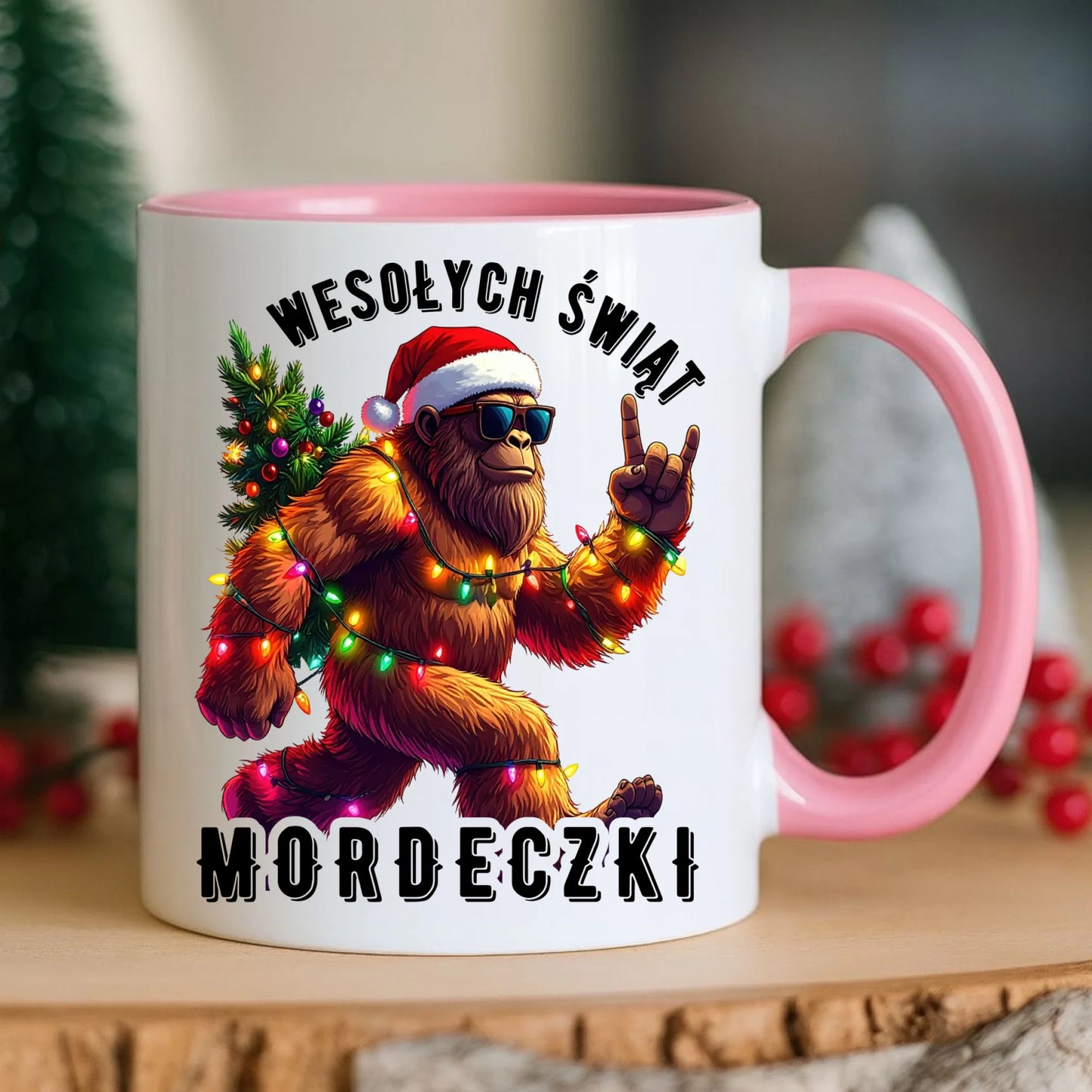 Kubek świąteczny - prezent na święta - Yeti Wesołych Świąt mordeczki BN152 - StoryCups.pl