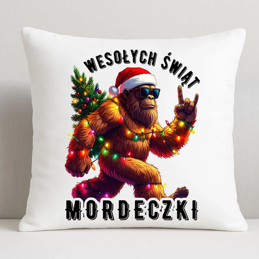 Poduszka świąteczna - prezent na święta - Yeti Wesołych Świąt mordeczki BN152 - StoryCups.pl