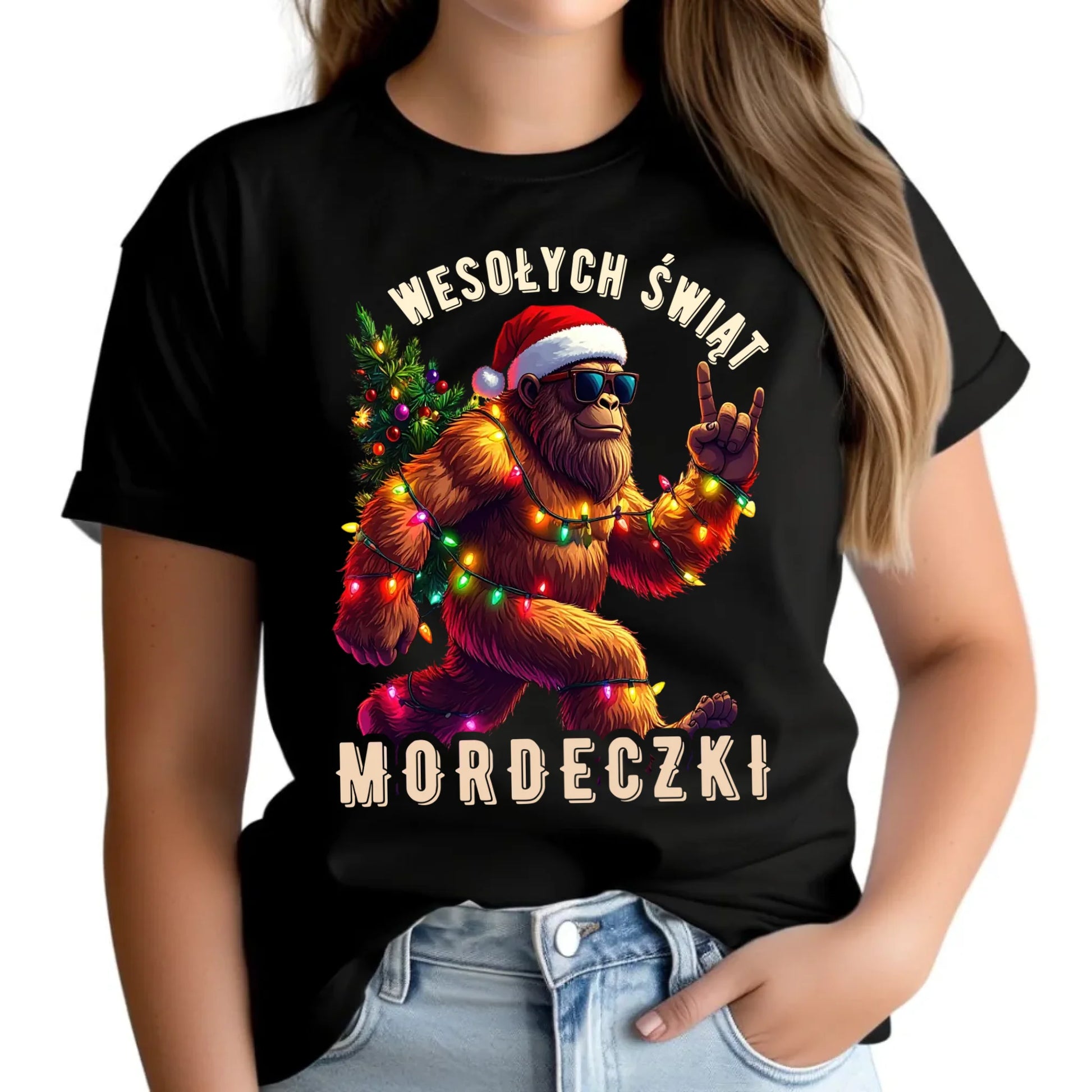 Koszulka damska świąteczna - prezent na święta - Yeti Wesołych Świąt mordeczki BN152 - StoryCups.pl