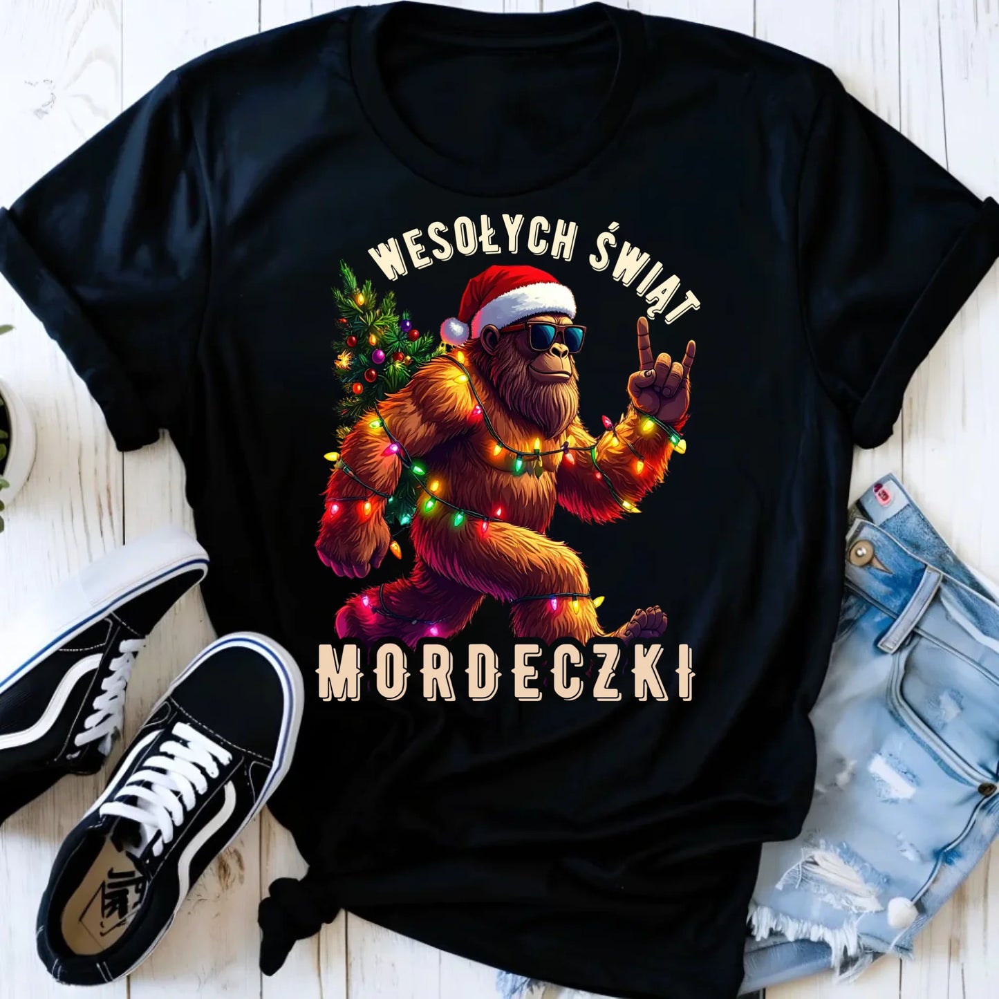 Koszulka damska świąteczna - prezent na święta - Yeti Wesołych Świąt mordeczki BN152 - StoryCups.pl