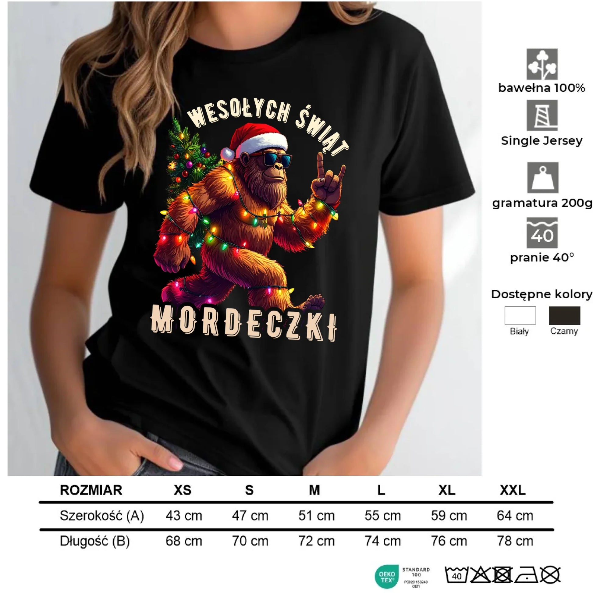 Koszulka damska świąteczna - prezent na święta - Yeti Wesołych Świąt mordeczki BN152 - StoryCups.pl