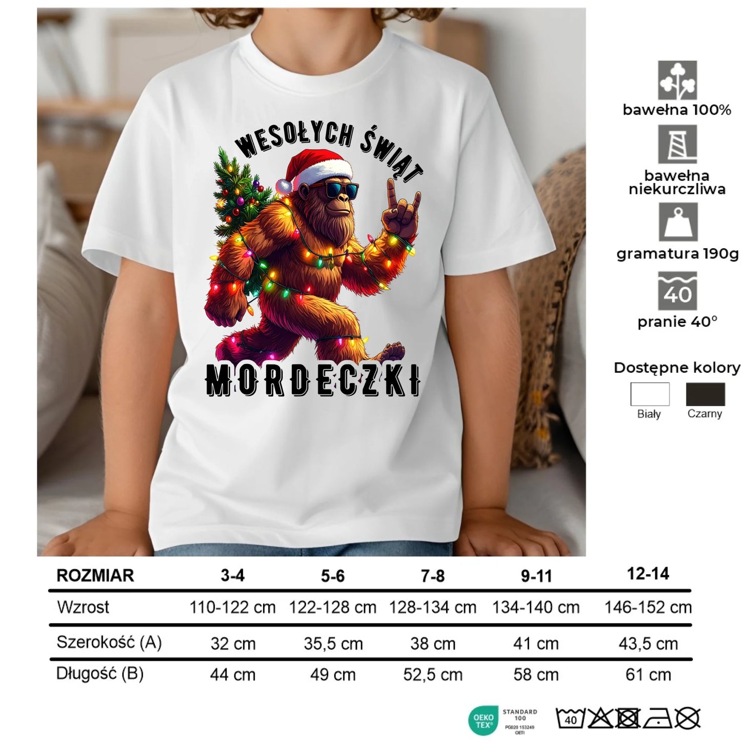 Koszulka dziecięca świąteczna - prezent na święta - Yeti Wesołych Świąt mordeczki BN152 - StoryCups.pl