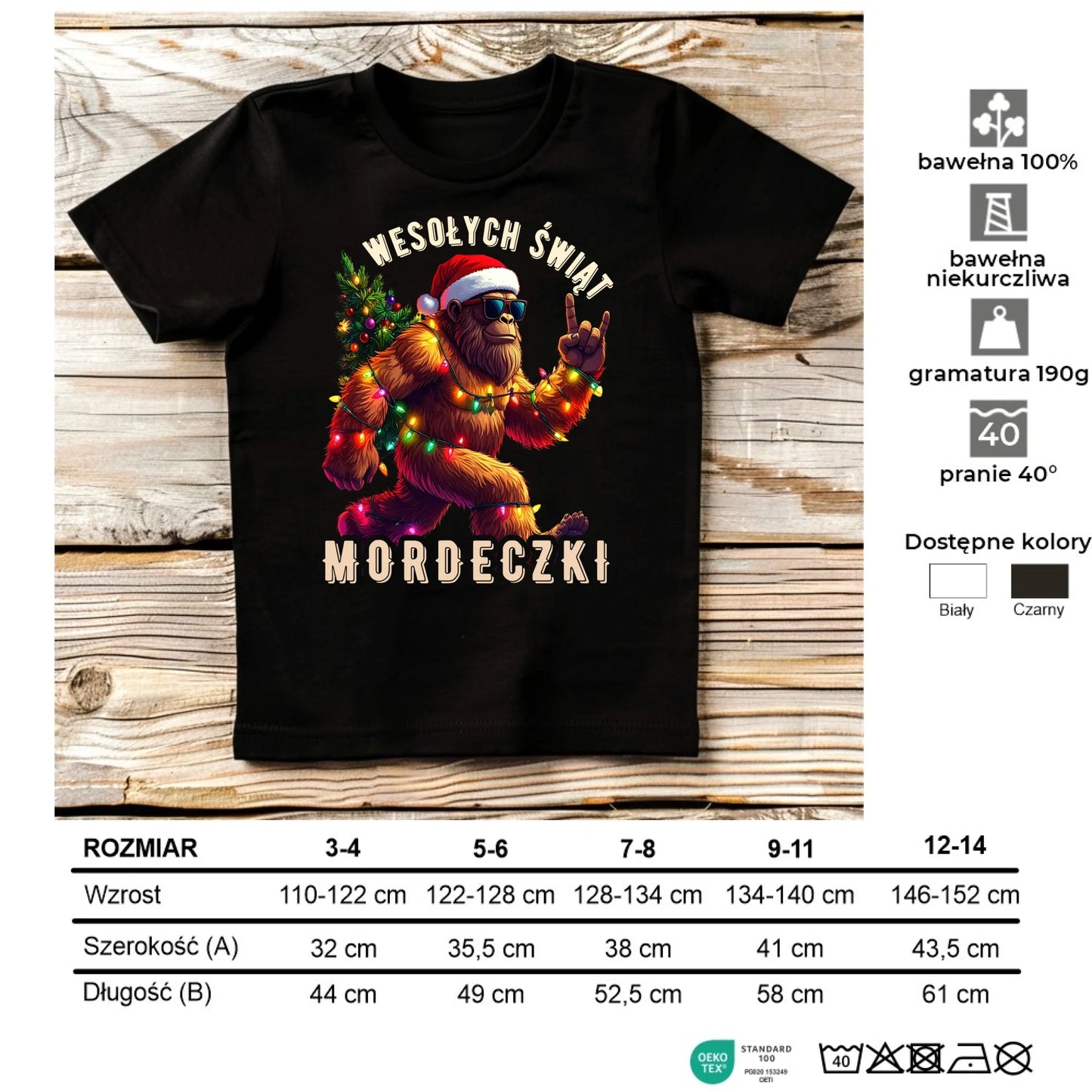 Koszulka dziecięca świąteczna - prezent na święta - Yeti Wesołych Świąt mordeczki BN152 - StoryCups.pl